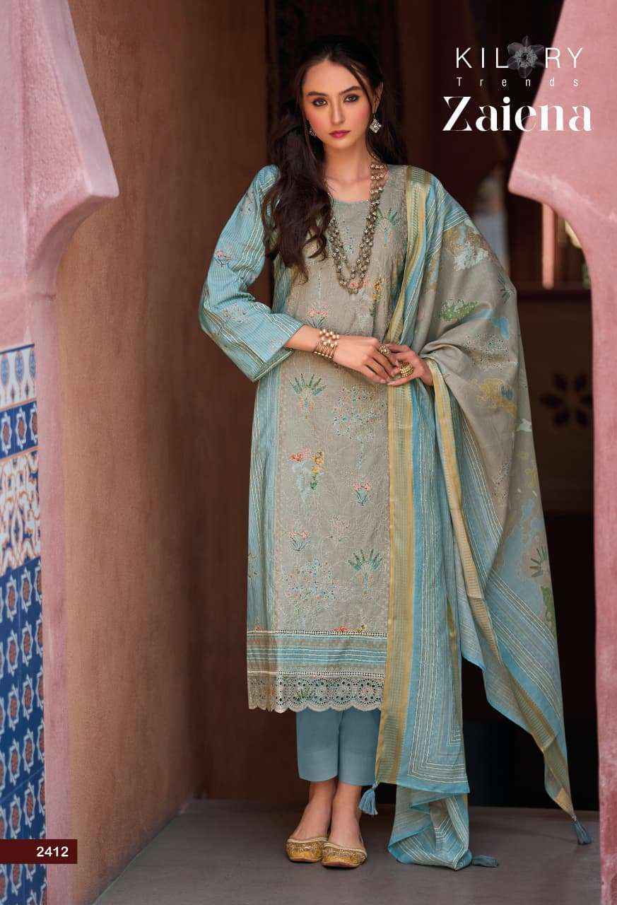 Kilory Trends Zaiena Lawn Cotton Salwar Kameez Wholesale Rate ( 6 Pcs Catalog )