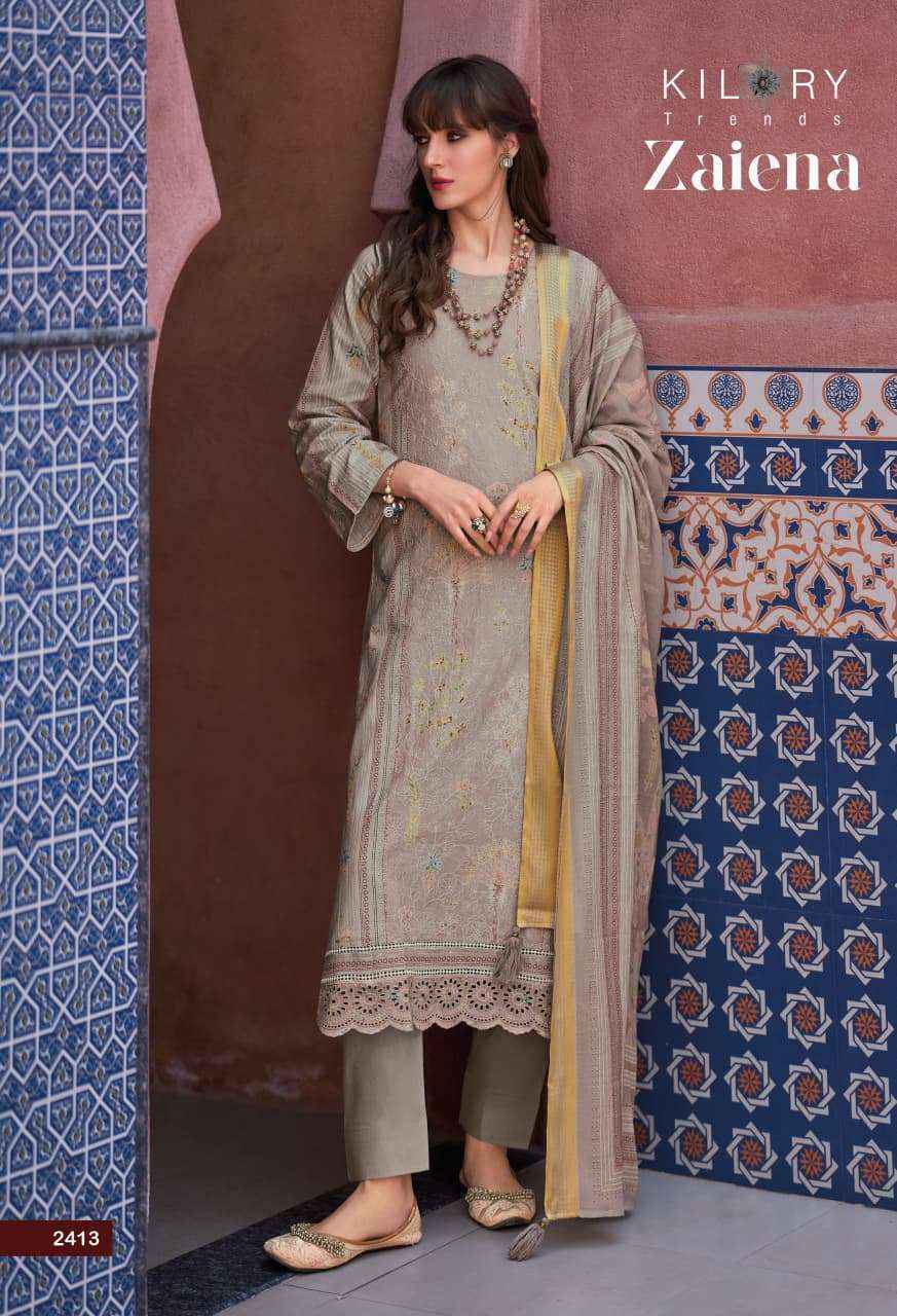 Kilory Trends Zaiena Lawn Cotton Salwar Kameez Wholesale Rate ( 6 Pcs Catalog )