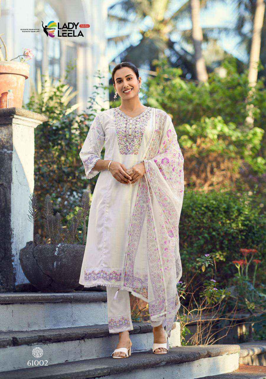 LADY LEELA GULZAR COTTON EMBROIDERY DESIGNER READYMADE SUITS ( 6 PCS CATALOGUE )