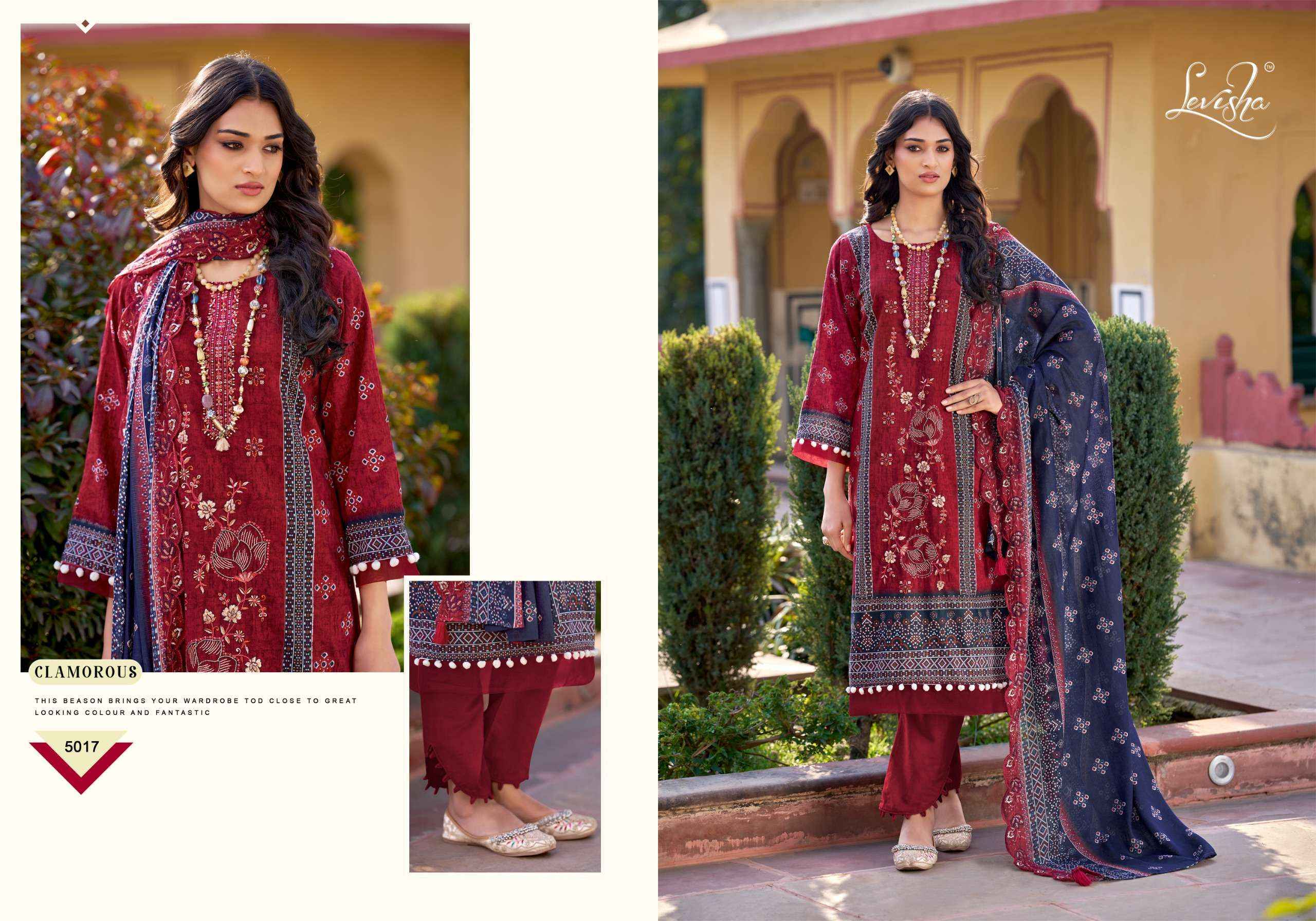 Levisha Bin Saeed Vol 5 Lawn Cotton Salwar Kameez Wholesale Rate ( 6 Pcs Catalog )