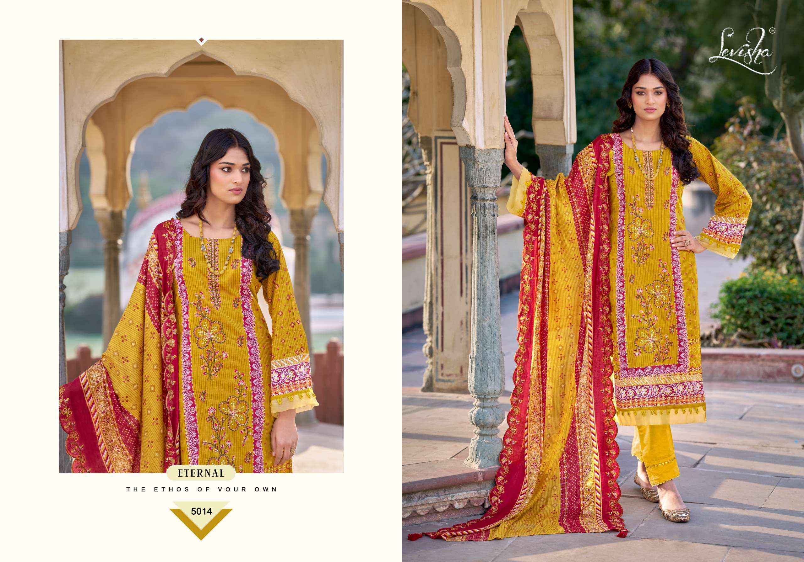 Levisha Bin Saeed Vol 5 Lawn Cotton Salwar Kameez Wholesale Rate ( 6 Pcs Catalog )