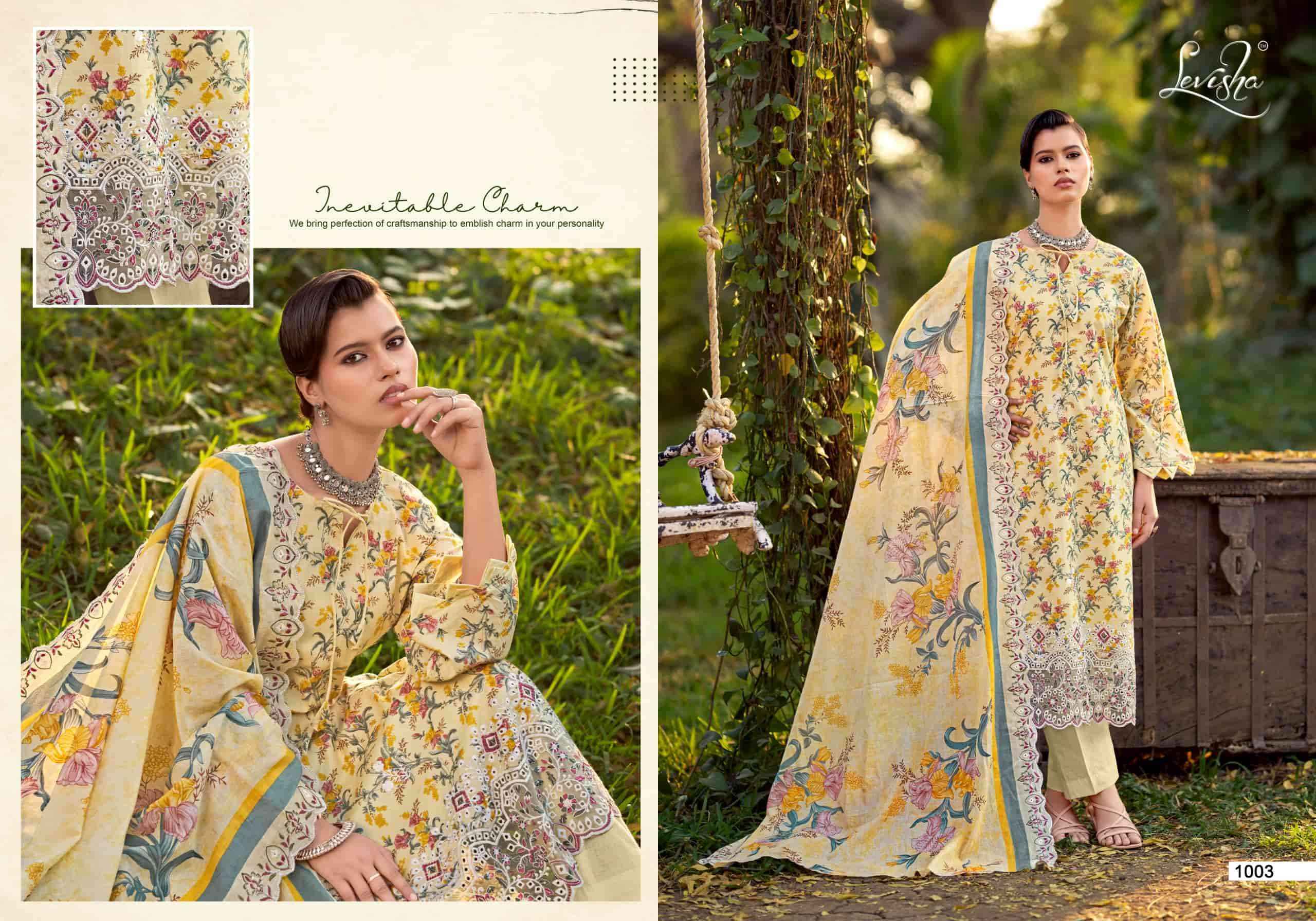 Levisha Chikakari Pure Lawn Cotton Dress Material Wholesale Price ( 6 Pcs Catalogue )