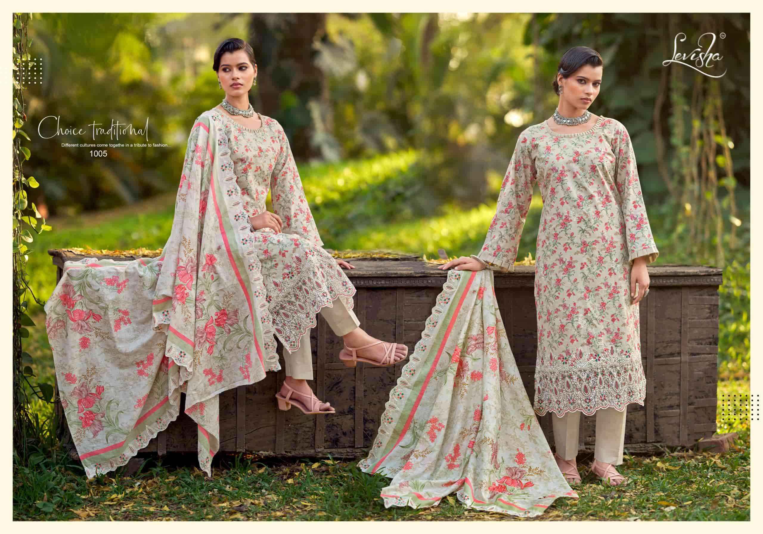 Levisha Chikakari Pure Lawn Cotton Dress Material Wholesale Price ( 6 Pcs Catalogue )