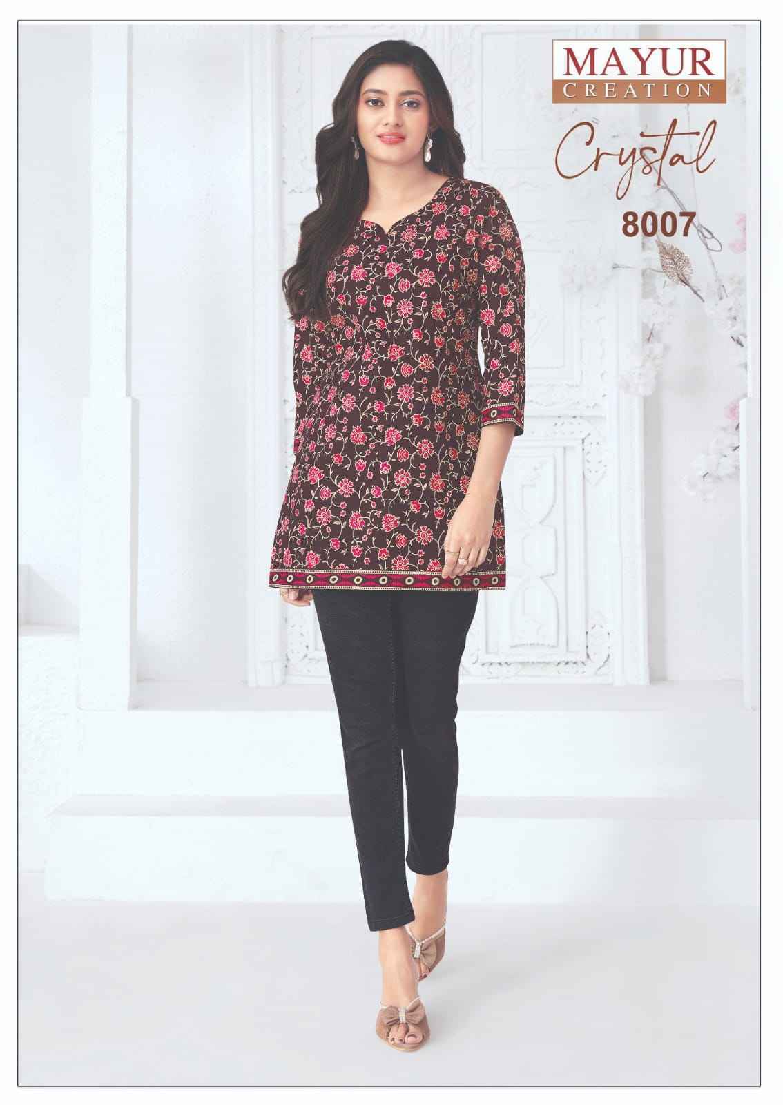 Mayur Creation Crystal Vol 8 Poplin Cotton Tunic Top Set Wholesale Rate ( 12 Pcs Catalog )