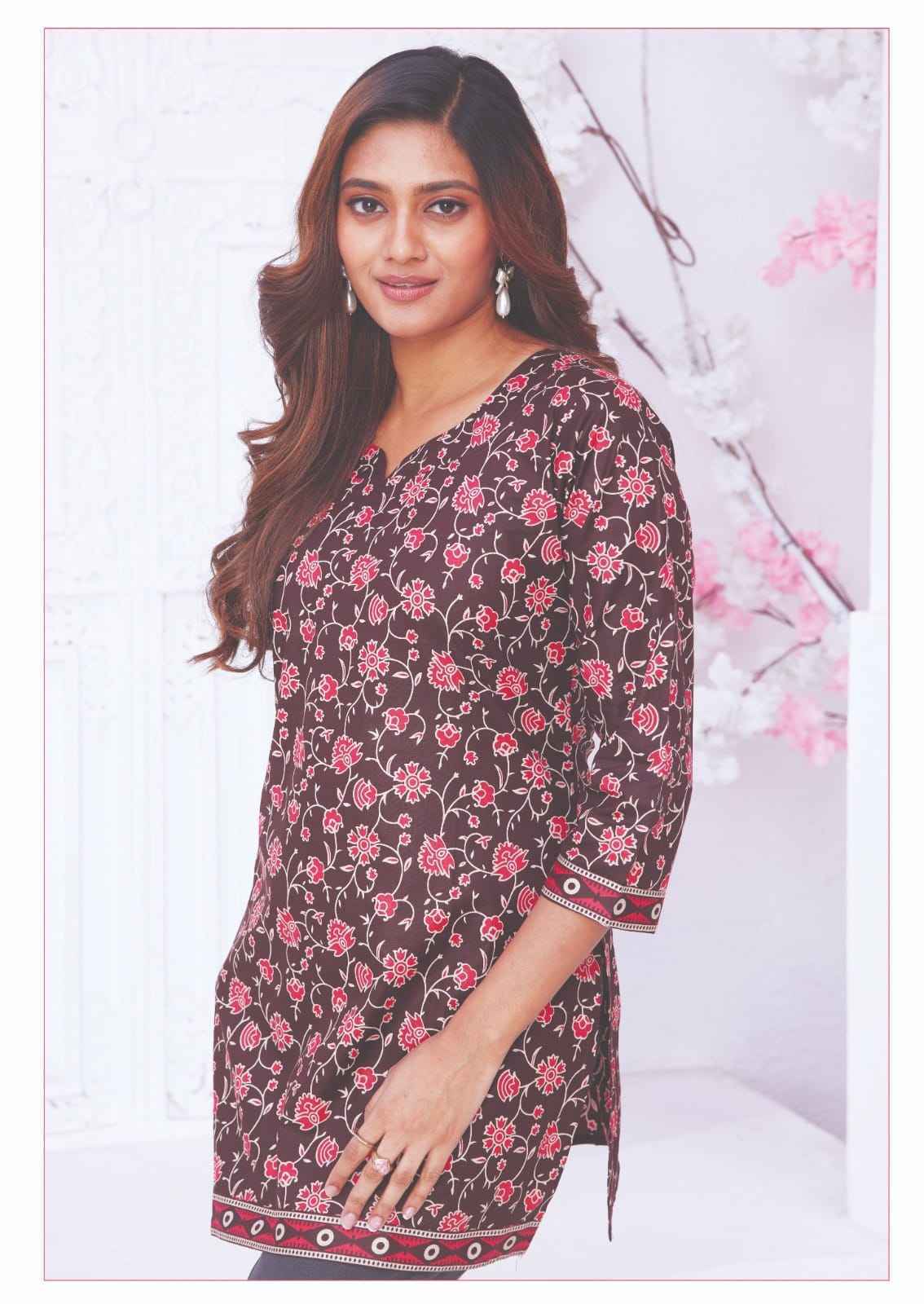 Mayur Creation Crystal Vol 8 Poplin Cotton Tunic Top Set Wholesale Rate ( 12 Pcs Catalog )