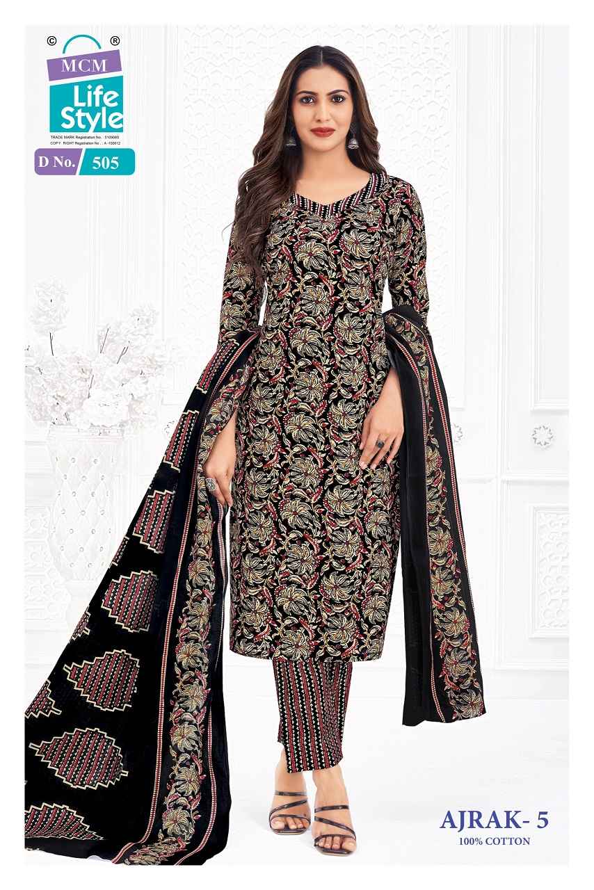 Mcm Lifestyle Ajrakh Vol-5 Pure Cotton Dress Material Wholesale Price ( 10 Pcs Catalogue )
