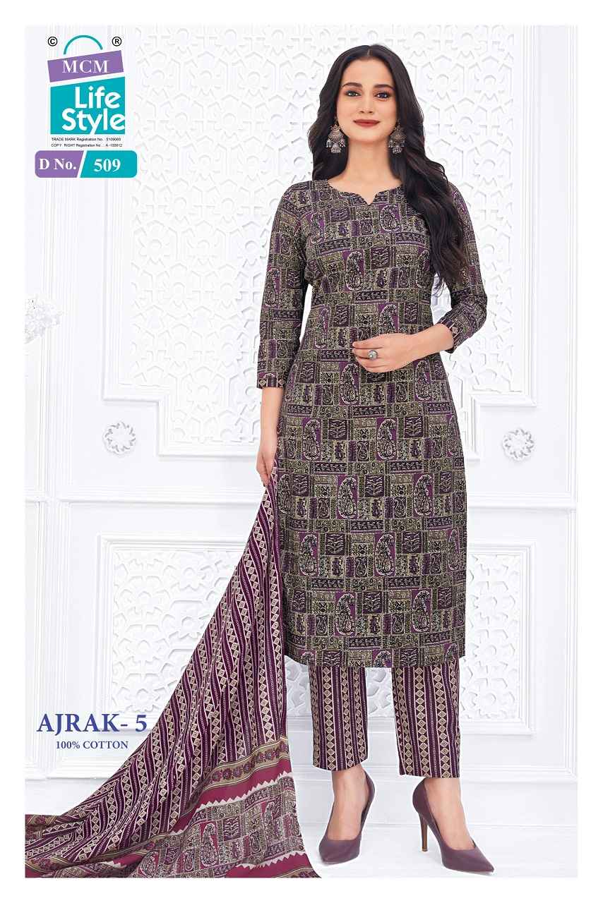 Mcm Lifestyle Ajrakh Vol-5 Pure Cotton Dress Material Wholesale Price ( 10 Pcs Catalogue )
