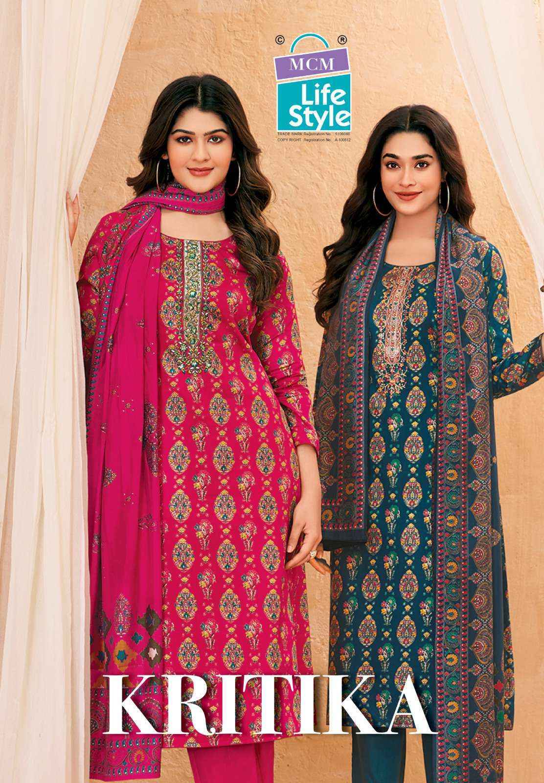 MCM Lifestyle Kritika Jam Satin Dress Material Wholesale Price ( 8 pcs Catalogue )