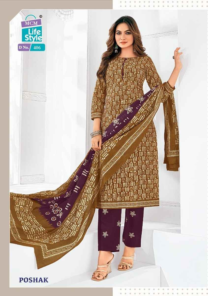 Mcm Poshak Vol-4 Pure Cotton Unstitched Dress Material Wholesale Price ( 10 Pcs Catalogue )