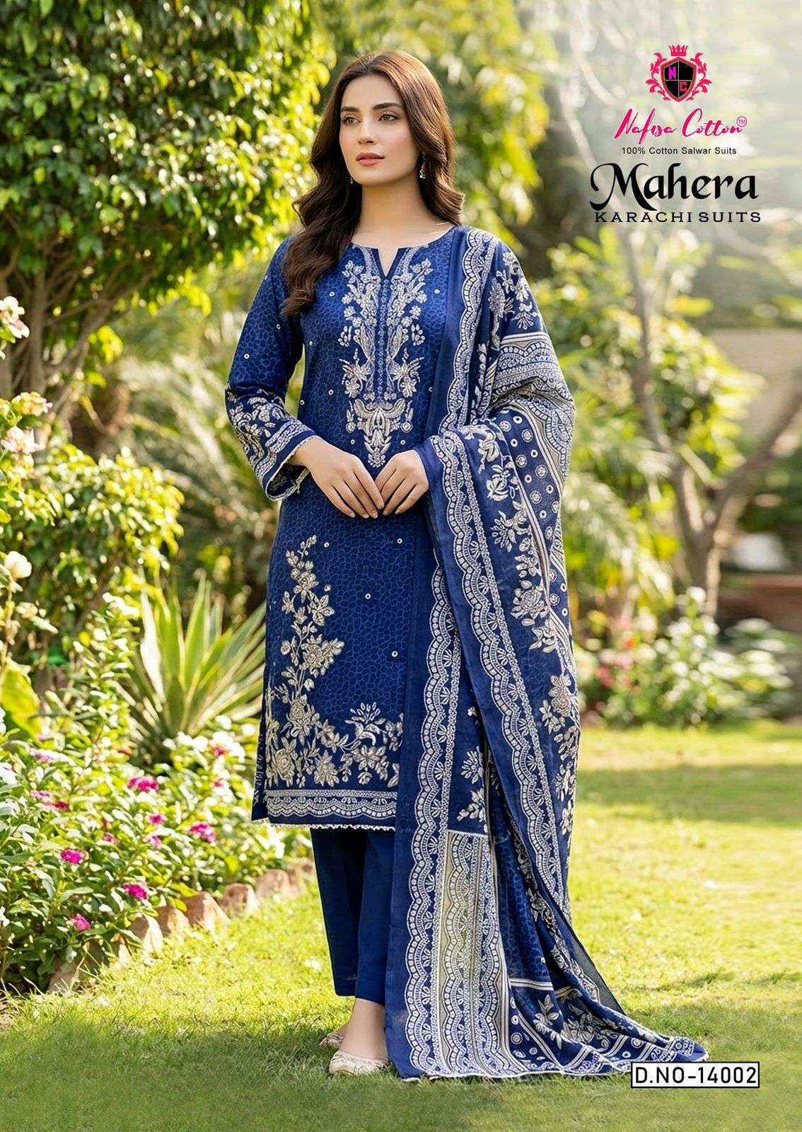 Nafisa Cotton Mahera Karachi Suits Vol 14 Cotton Salwar Kameez Wholesale Rate ( 6 Pcs Catalog )
