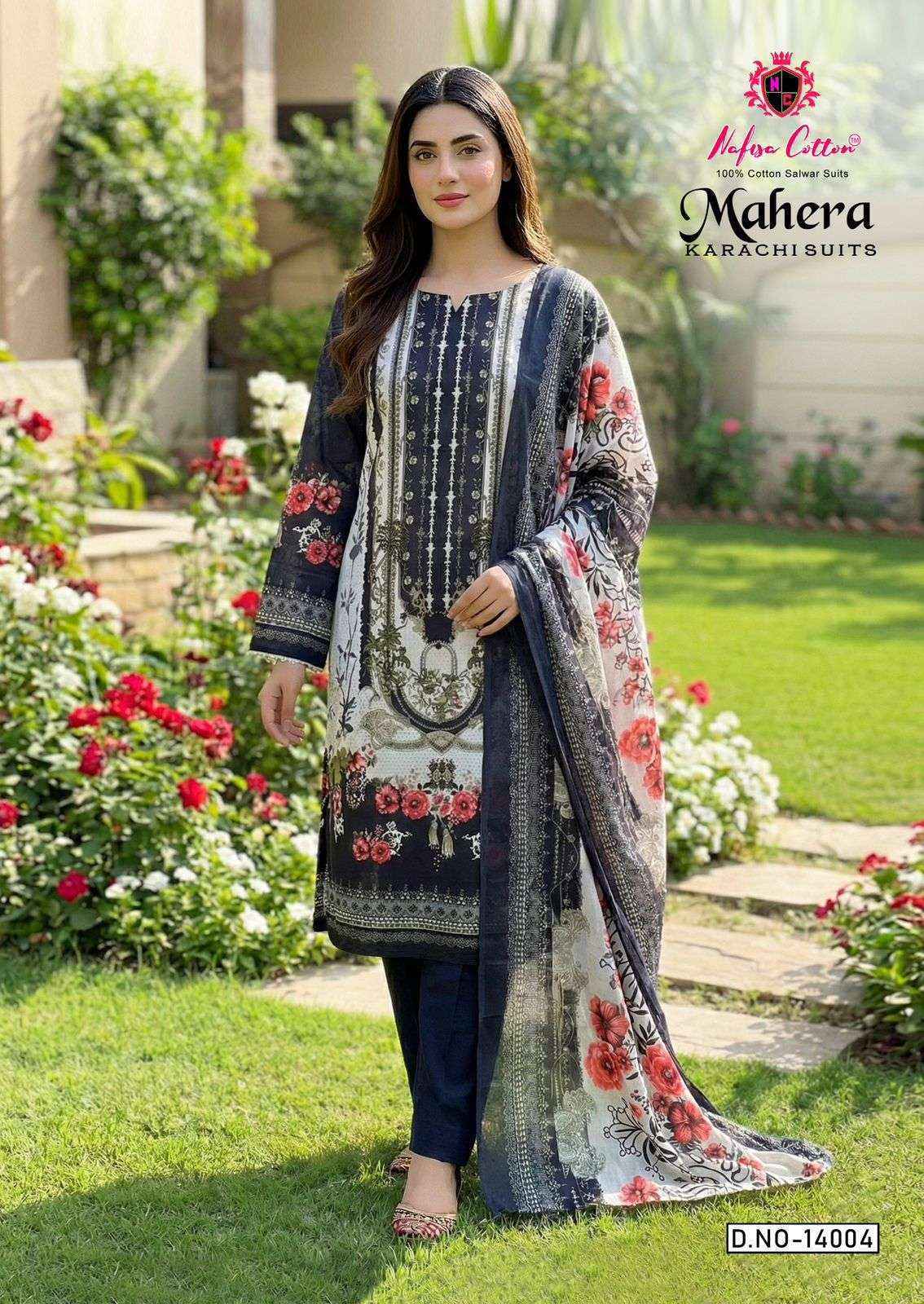 Nafisa Cotton Mahera Karachi Suits Vol 14 Cotton Salwar Kameez Wholesale Rate ( 6 Pcs Catalog )