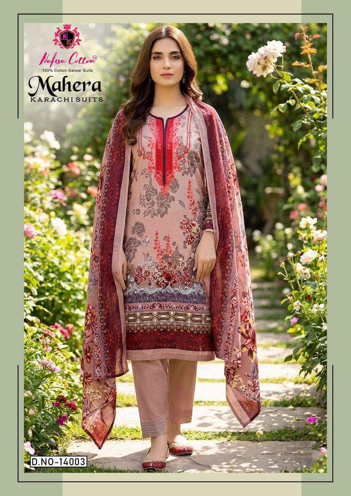 Nafisa Cotton Mahera Karachi Suits Vol 14 Cotton Salwar Kameez Wholesale Rate ( 6 Pcs Catalog )