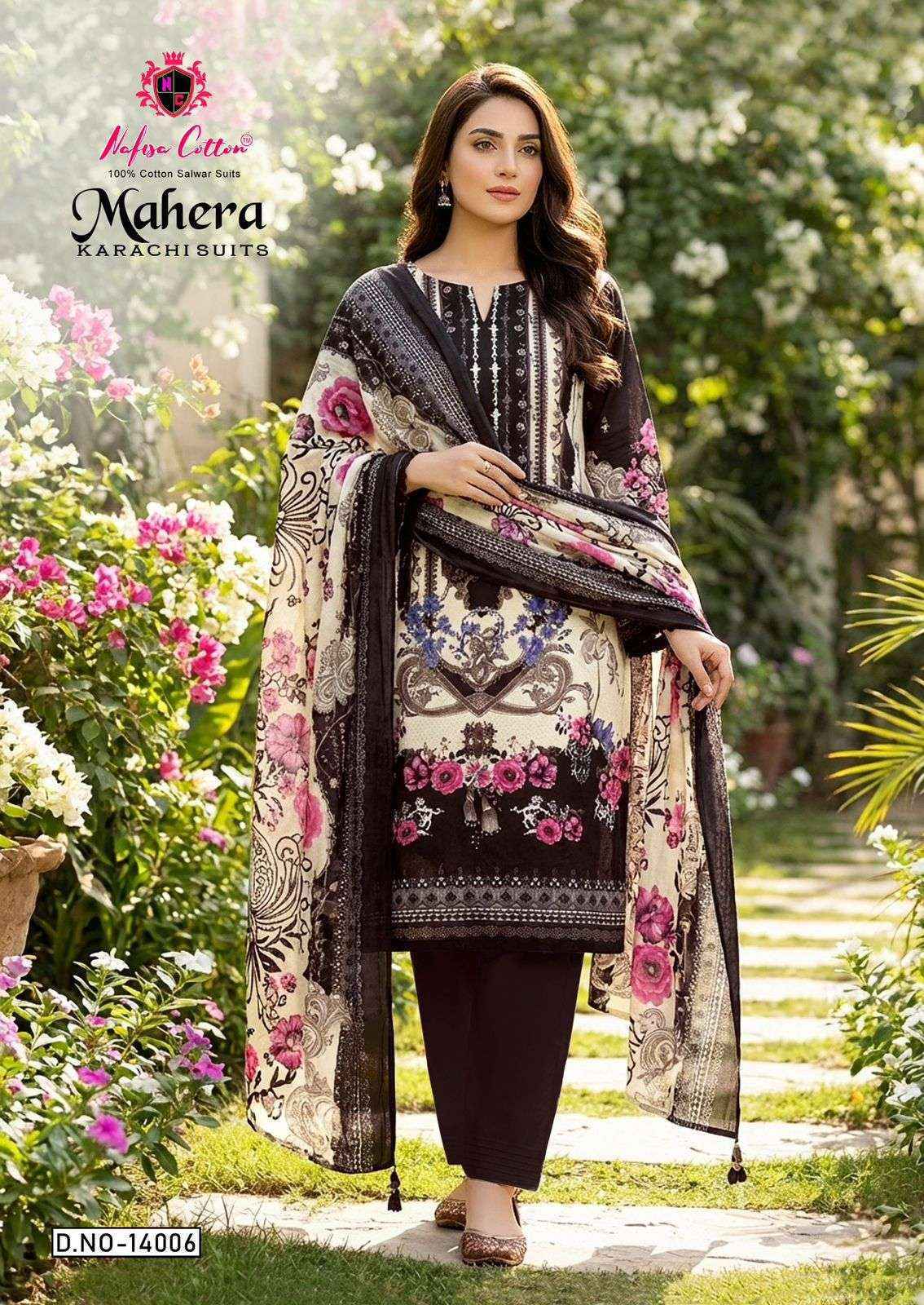 Nafisa Cotton Mahera Karachi Suits Vol 14 Cotton Salwar Kameez Wholesale Rate ( 6 Pcs Catalog )
