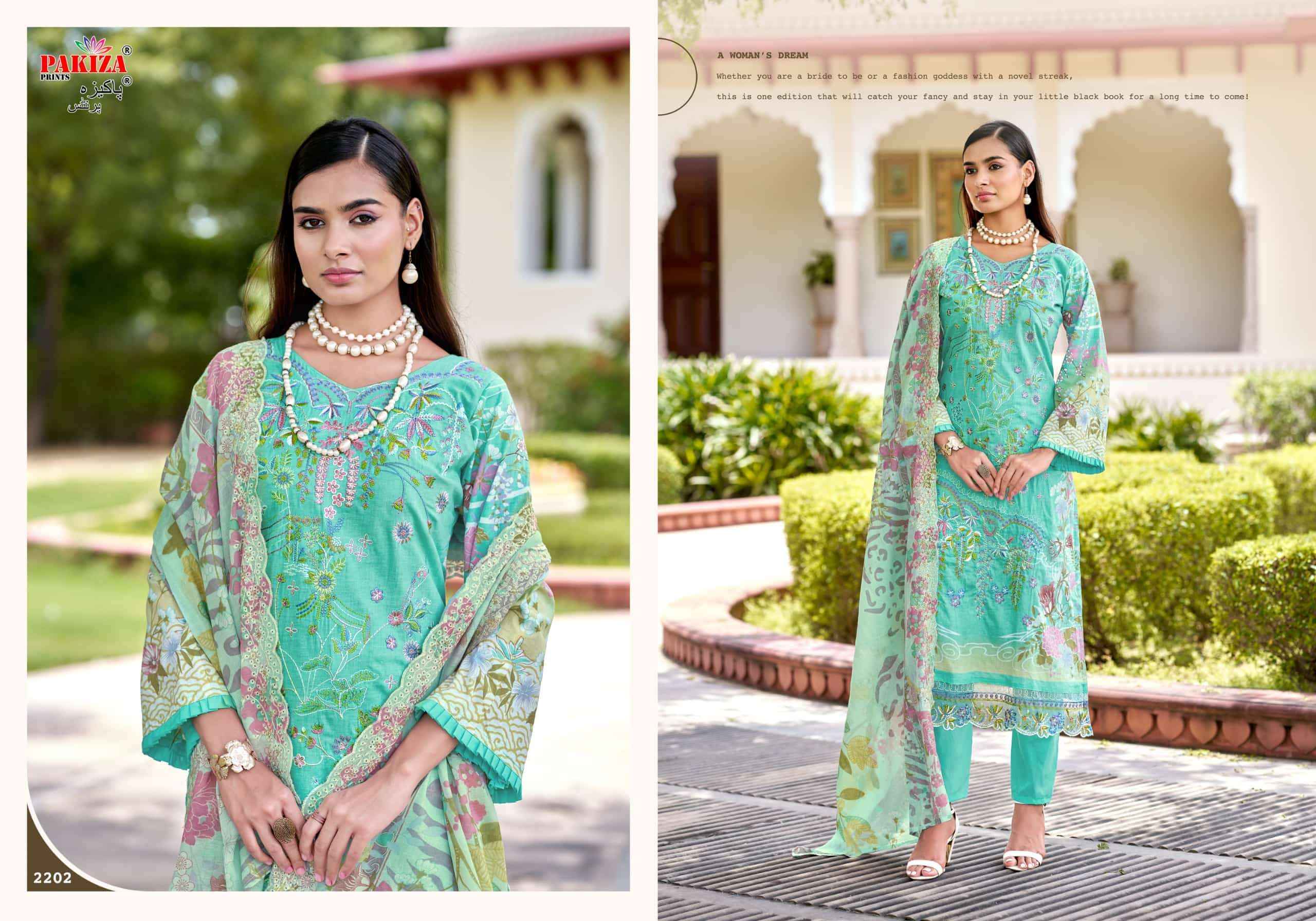 Pakiza Prints Farah Vol 22 Lawn Cotton Dress Material Wholesale Price ( 10 Pcs Catalogue )