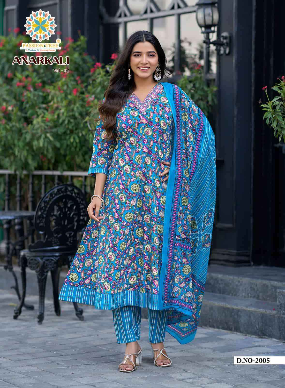 Passion Tree Anarkali Vol 2 Cotton Anarkali Suit Wholesale Price ( 8 Pcs Catalogue )