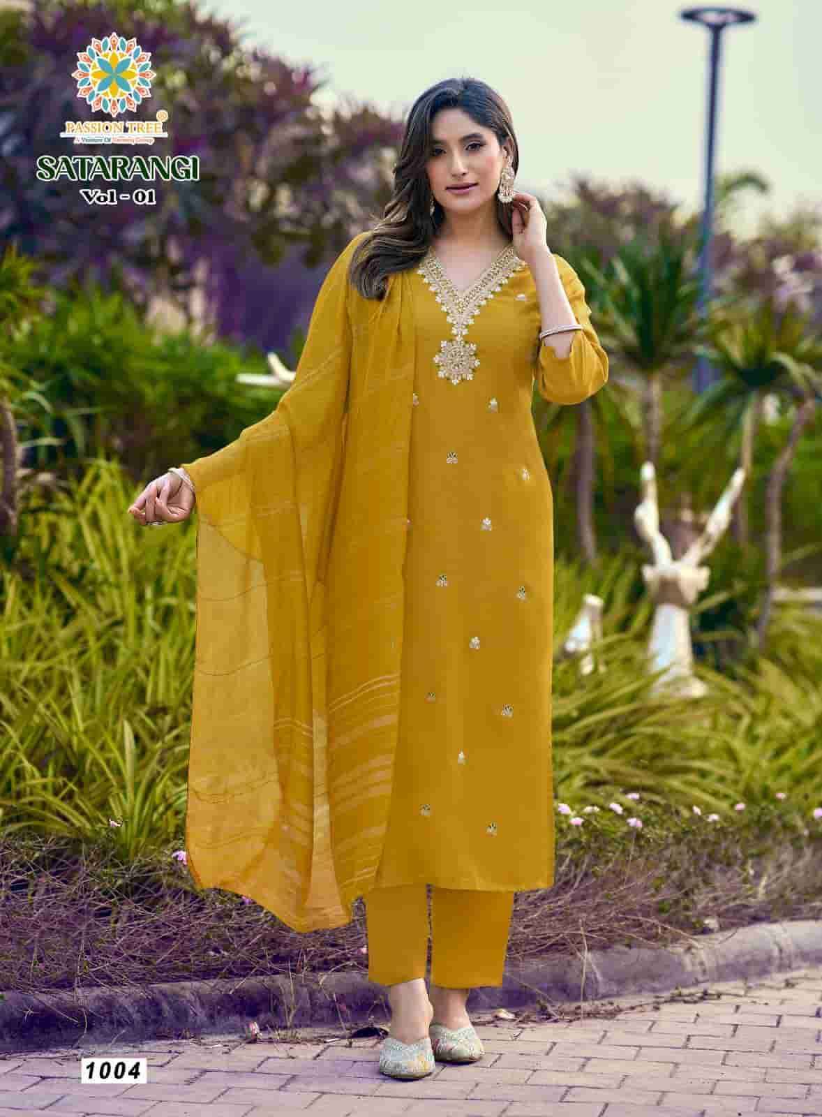 Passion Tree Satarangi Vol 1 Fancy Kurti Bottom Dupatta Set Wholesale Rate ( 9 Pcs Catalog )