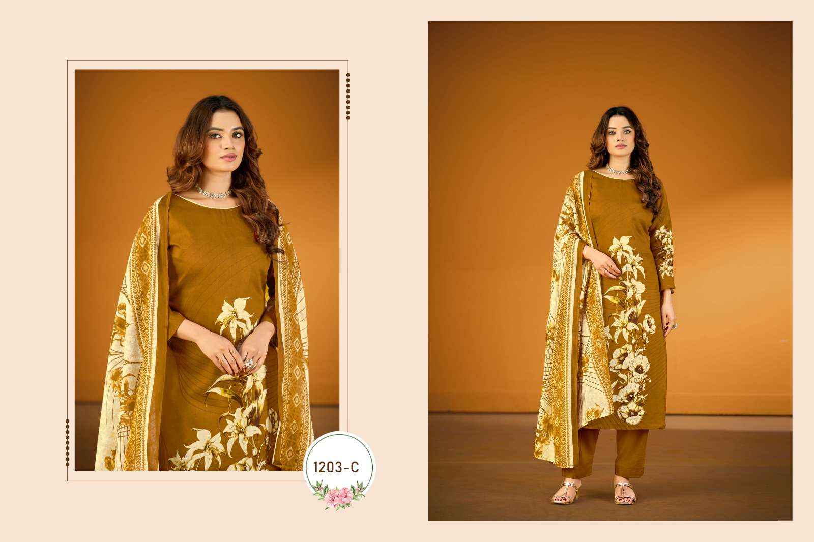 RADHIKA FASHION AZARA KAYKA D NO 1203 JAM COTTON SUITS ( 4 PCS CATALOGUE )