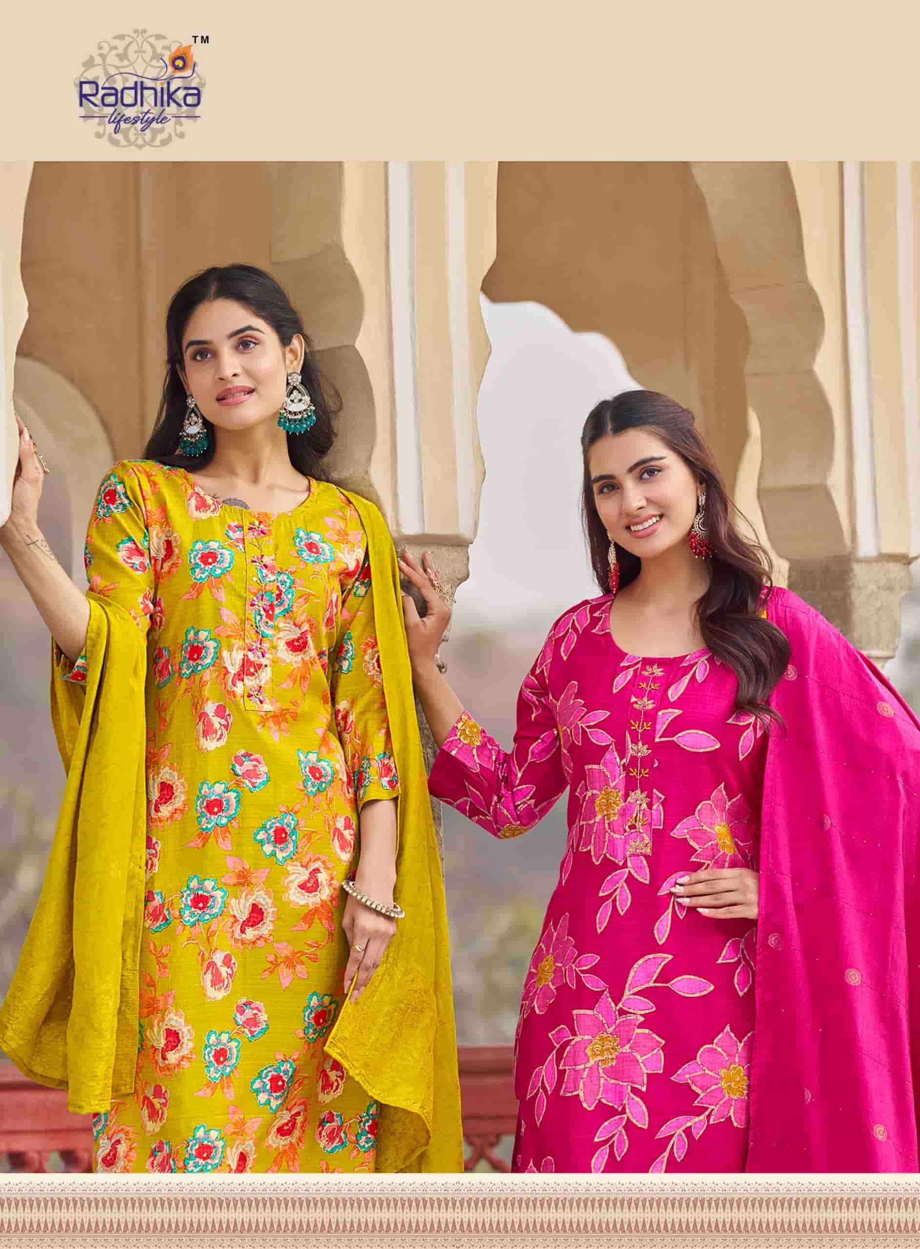 Radhika Lifestyle Alexa Vol 7 Premium Top Bottom Dupatta Set Wholesale Rate ( 8 Pcs Catalog )