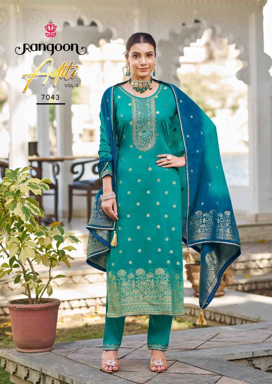 Rangoon Aditi Vol 3 Viscose Jecaurd Readymade Suits Wholesale Price ( 6 pcs Catalogue )
