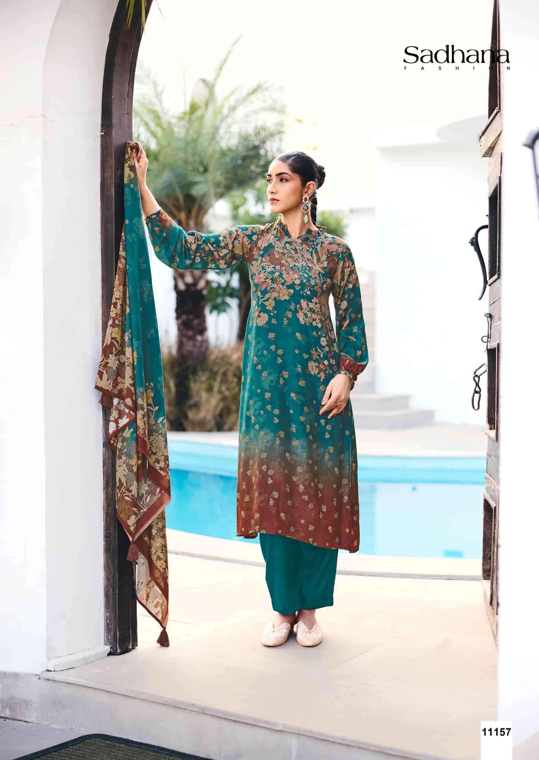 Sadhana Fashion Ether Muslin Silk Suits Latest Catalogue Wholesale Price ( 6 Pcs Catalogue )
