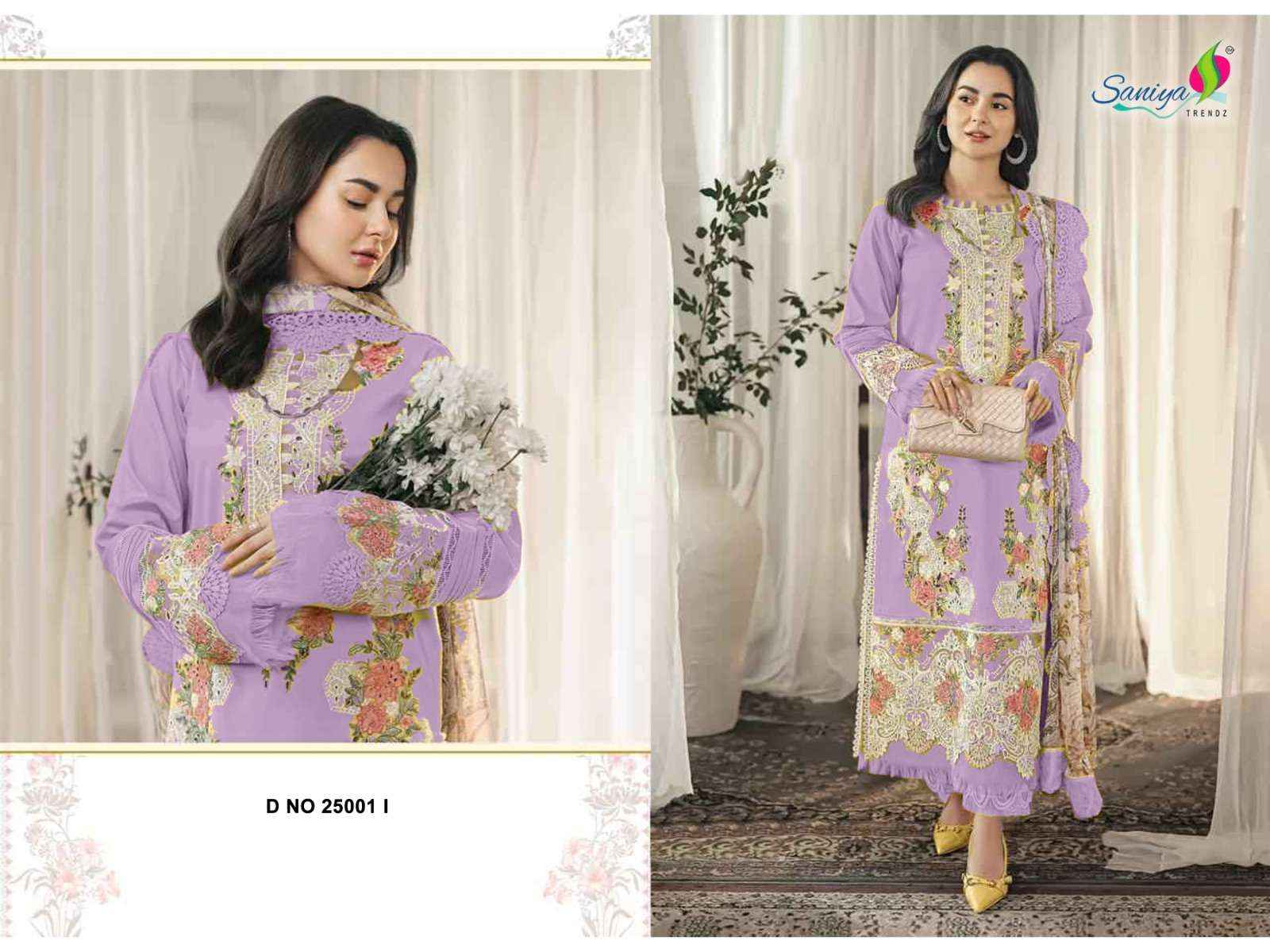 Saniya Trendz 25001 Ghi Pakistani Cotton Suit Wholesale Rate ( 3 Pcs Catalog )