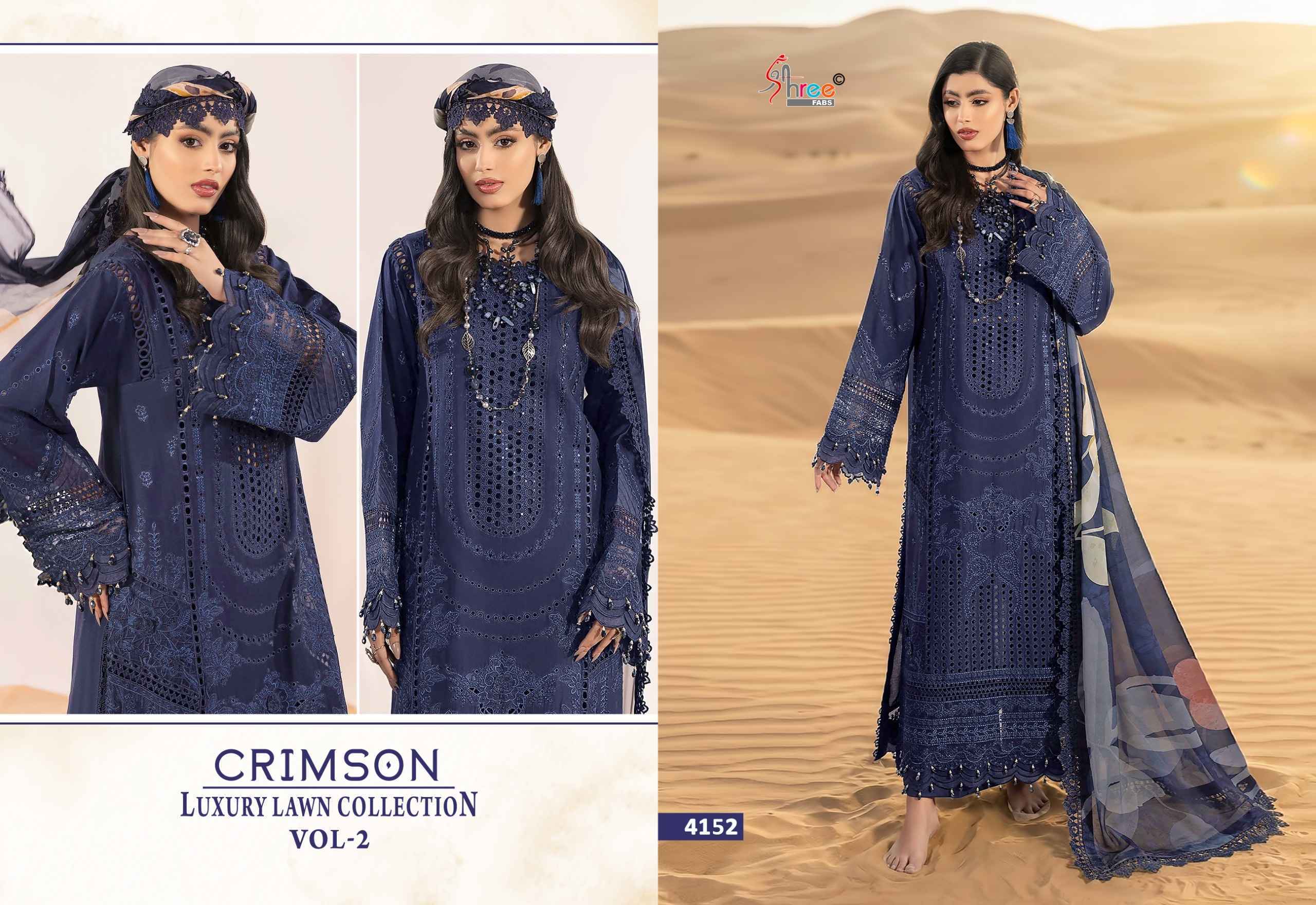 Shree Fabs Crimson Luxury Lawn Collection Vol 2 Cotton Dress Material Wholesale Price ( 5 pcs Catalogue )