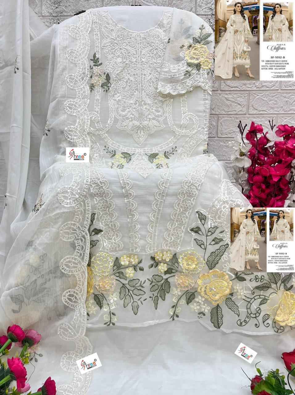 Shree Fabs D No SF 5552 Chiffon Salwar Kameez Wholesale Rate ( 4 Pcs Catalog )