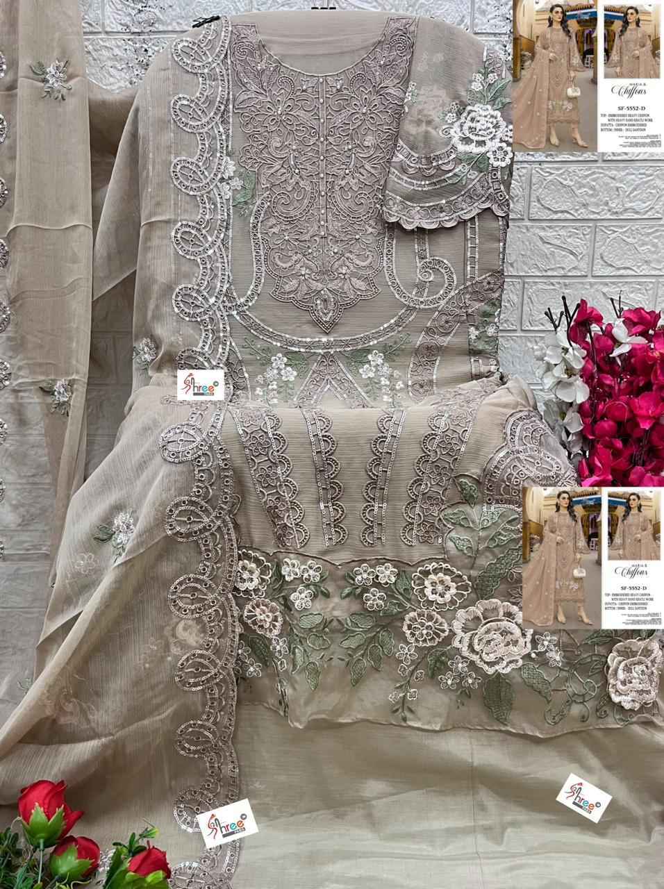 Shree Fabs D No SF 5552 Chiffon Salwar Kameez Wholesale Rate ( 4 Pcs Catalog )