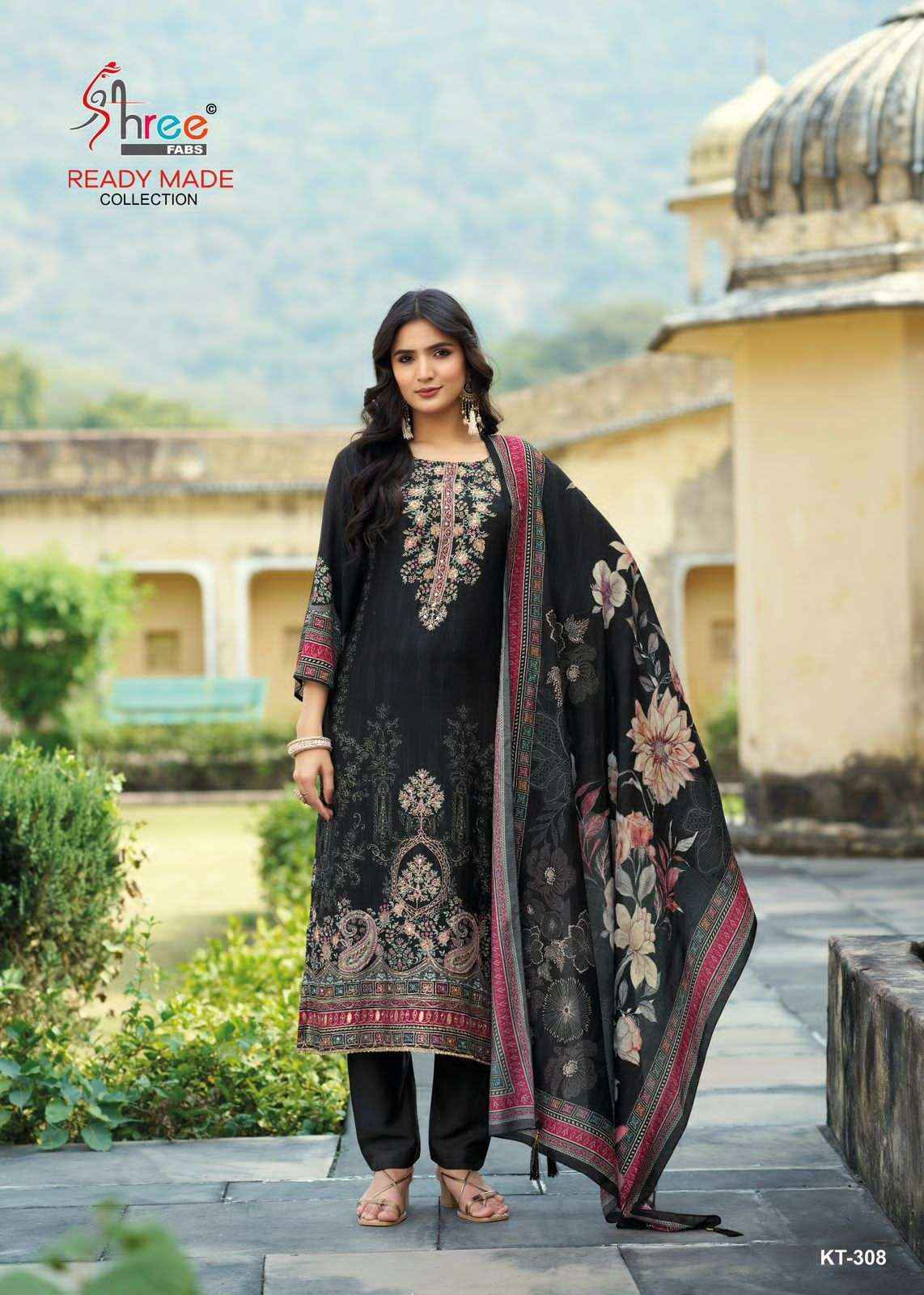 Shree Fabs Kt 308 Colors Digital Printed Muslin Pakistani Dress Wholesale Rate ( 4 Pcs Catalog )