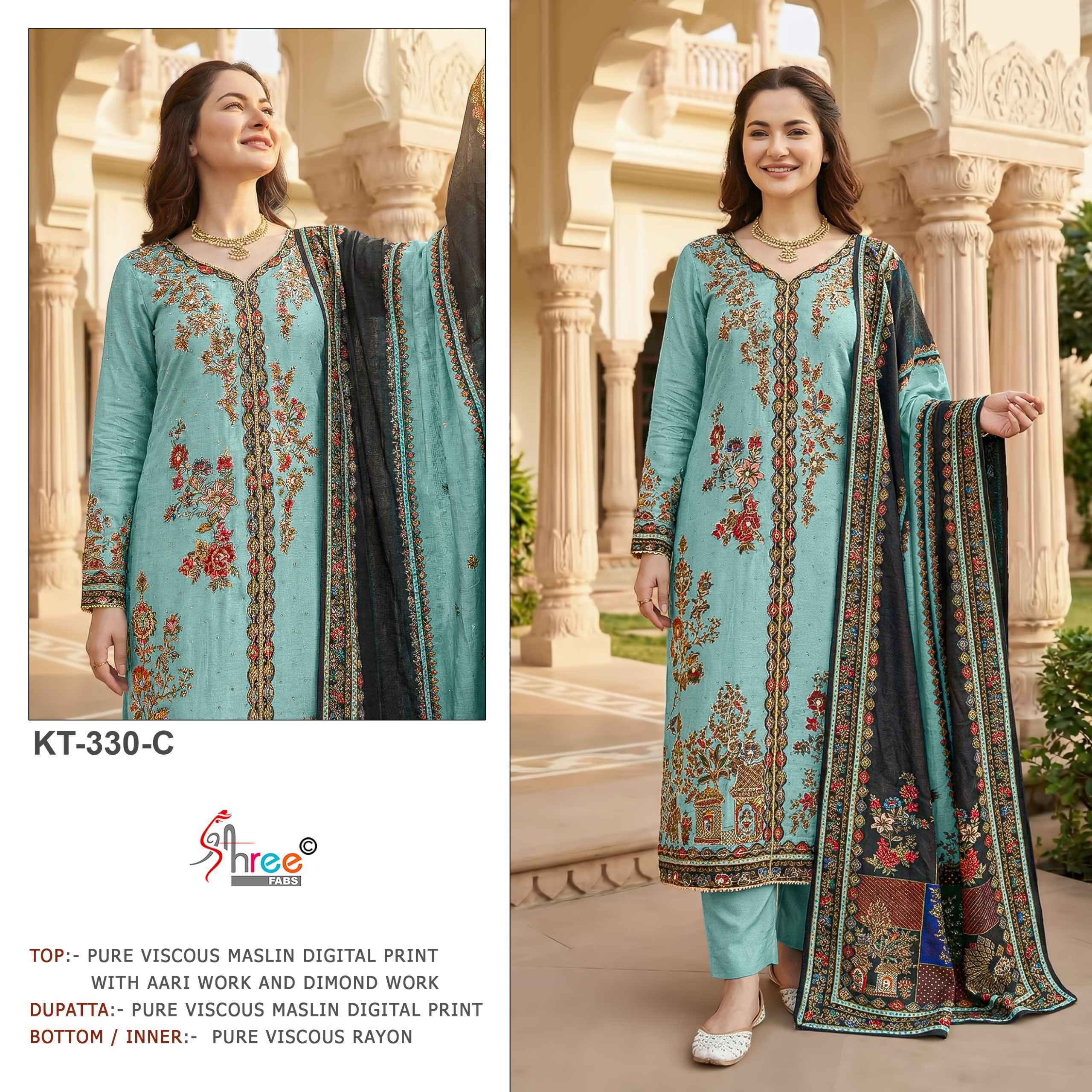 Shree Fabs KT 330 Viscous Maslin Salwar Kameez Wholesale Rate ( 4 Pcs Catalog )