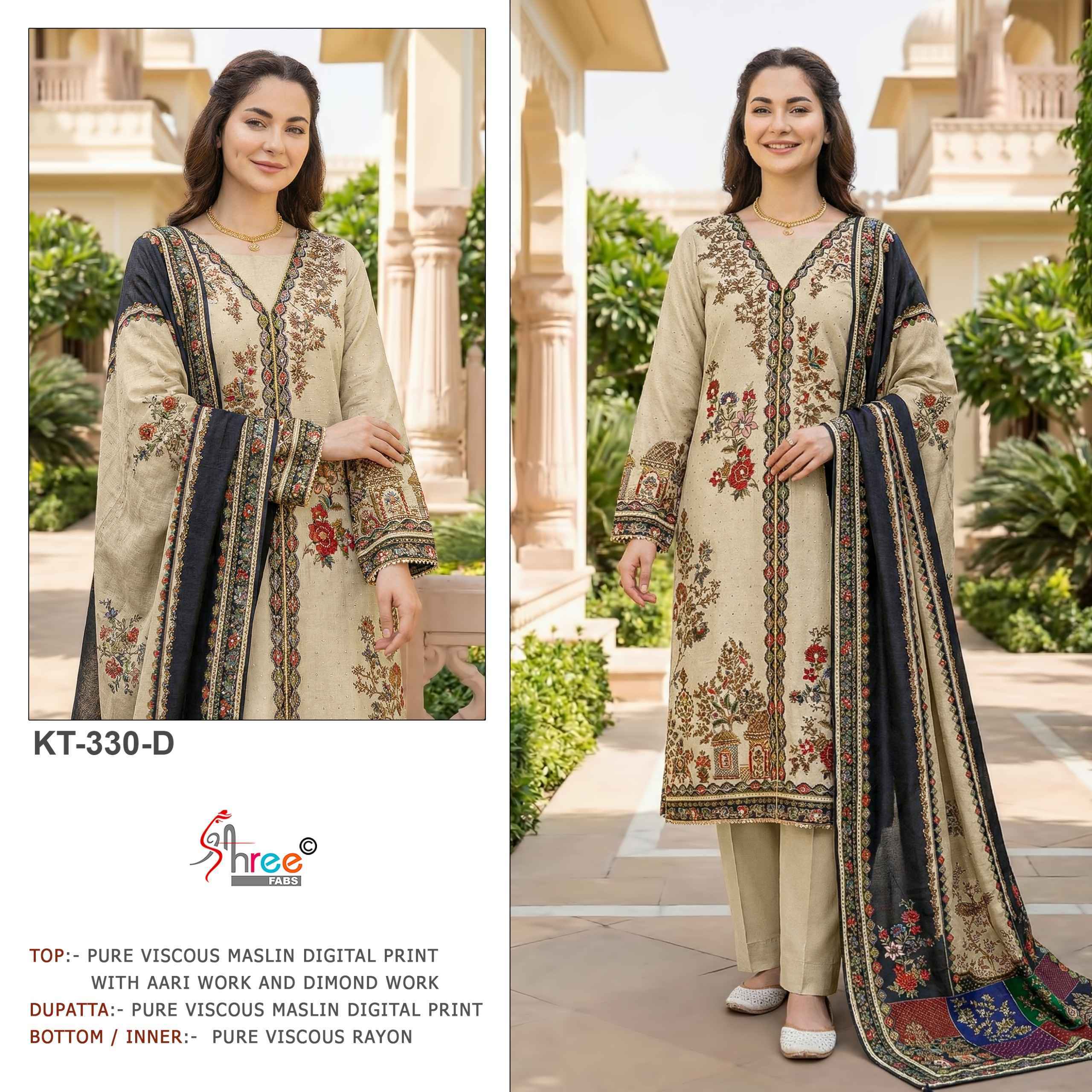 Shree Fabs KT 330 Viscous Maslin Salwar Kameez Wholesale Rate ( 4 Pcs Catalog )