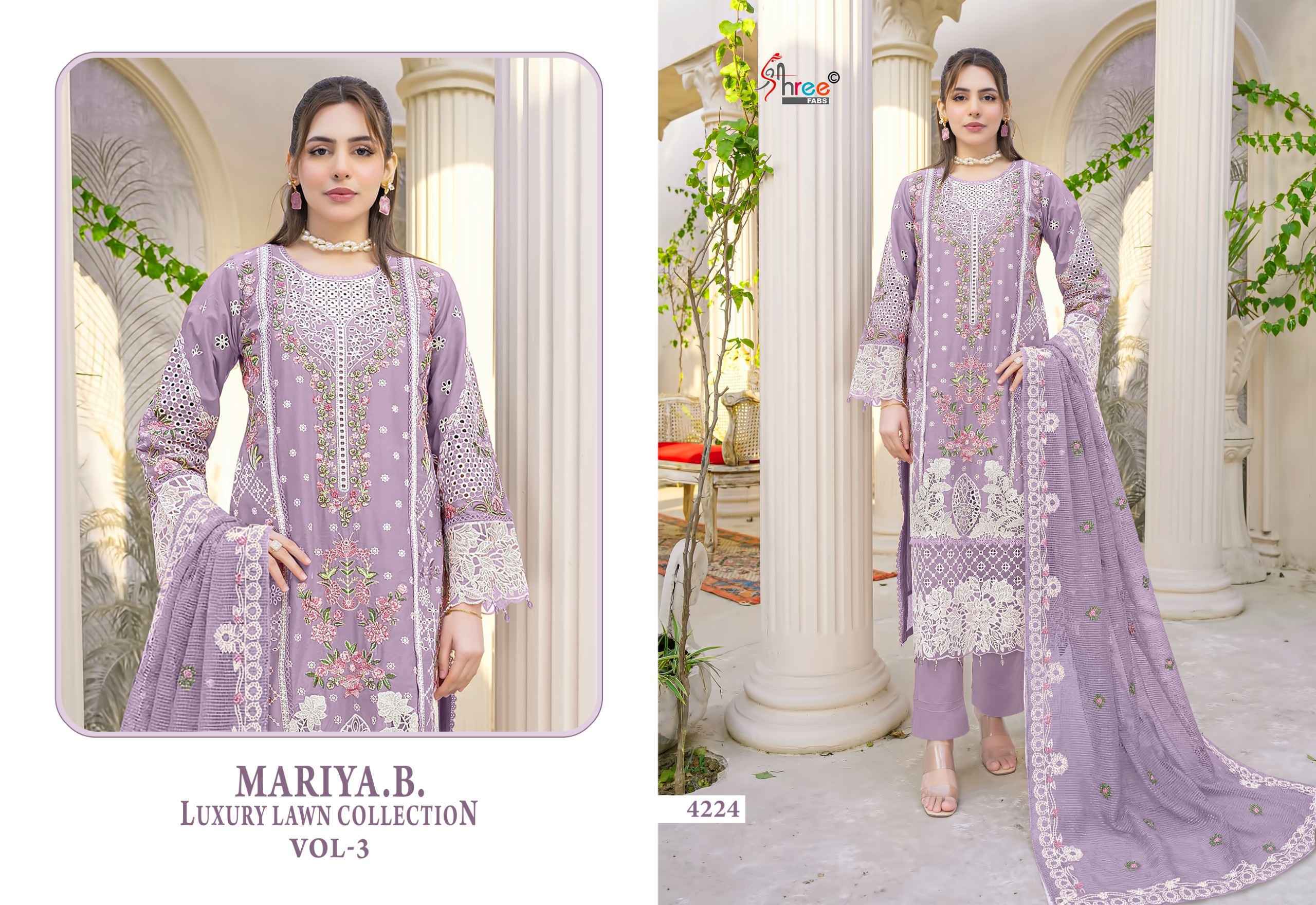 Shree Fabs Mariya B Luxury Lawn Collection Vol 3 Cotton Salwar Kameez Wholesale Rate ( 6 Pcs Catalog )