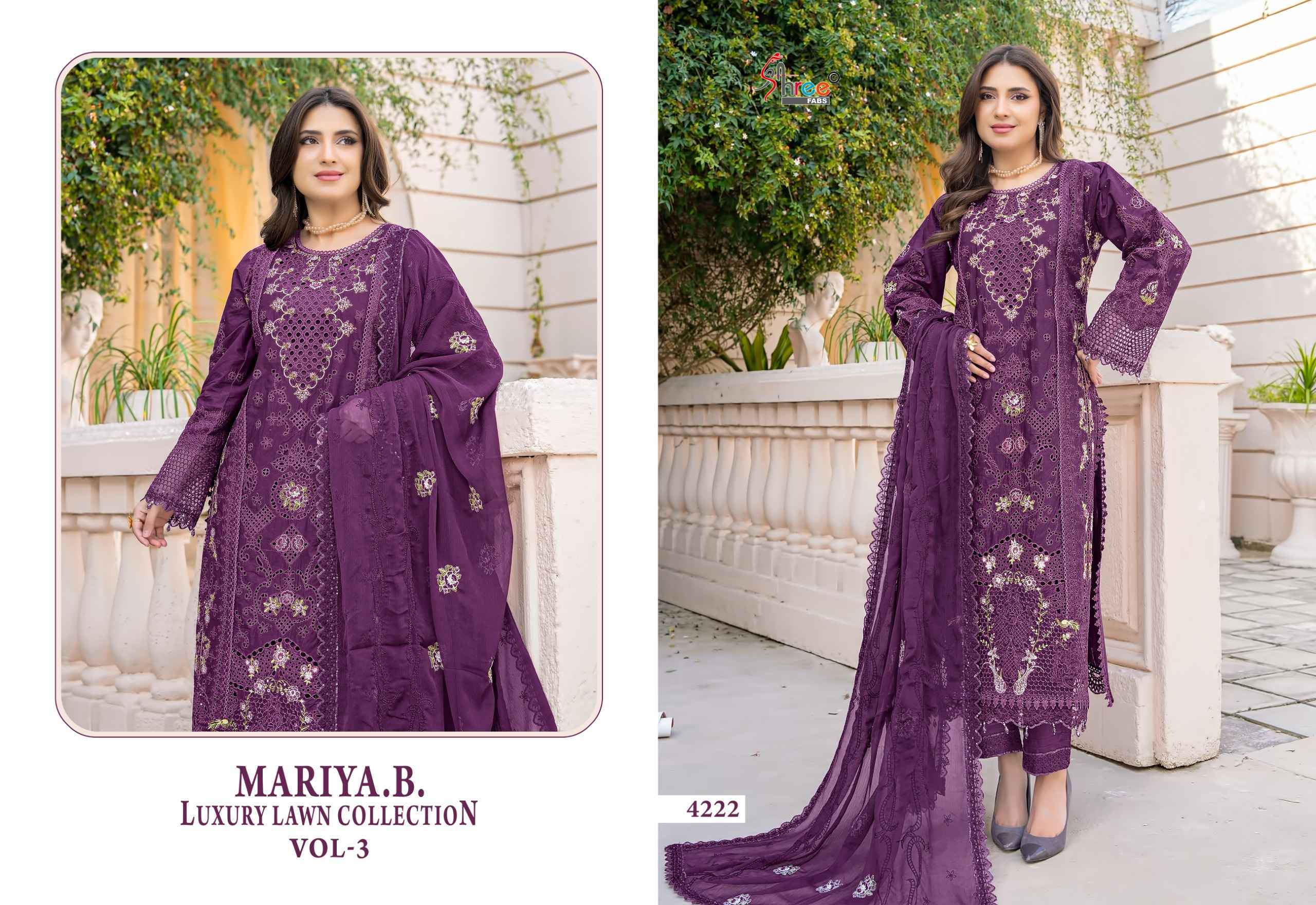 Shree Fabs Mariya B Luxury Lawn Collection Vol 3 Cotton Salwar Kameez Wholesale Rate ( 6 Pcs Catalog )