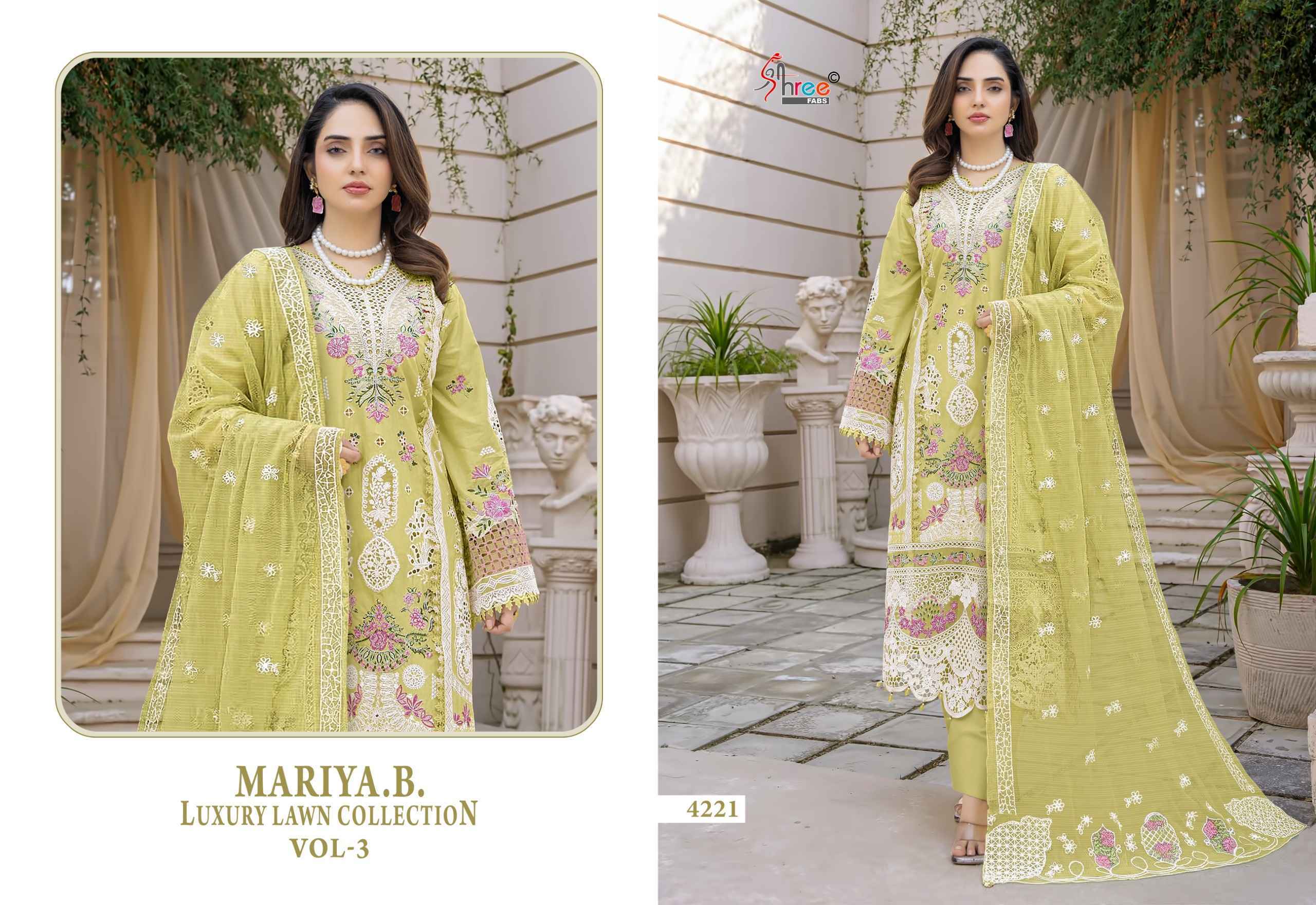Shree Fabs Mariya B Luxury Lawn Collection Vol 3 Cotton Salwar Kameez Wholesale Rate ( 6 Pcs Catalog )