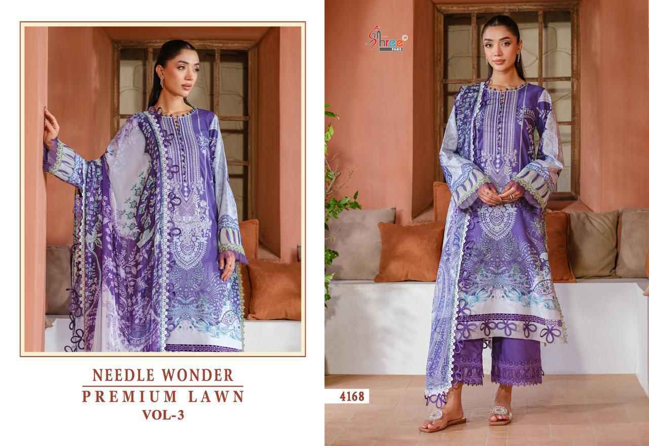 Shree Fabs Needle Wonder Premium Lawn Vol 3 Cotton Dress Material Wholesale Price ( 8 pcs Catalogue )