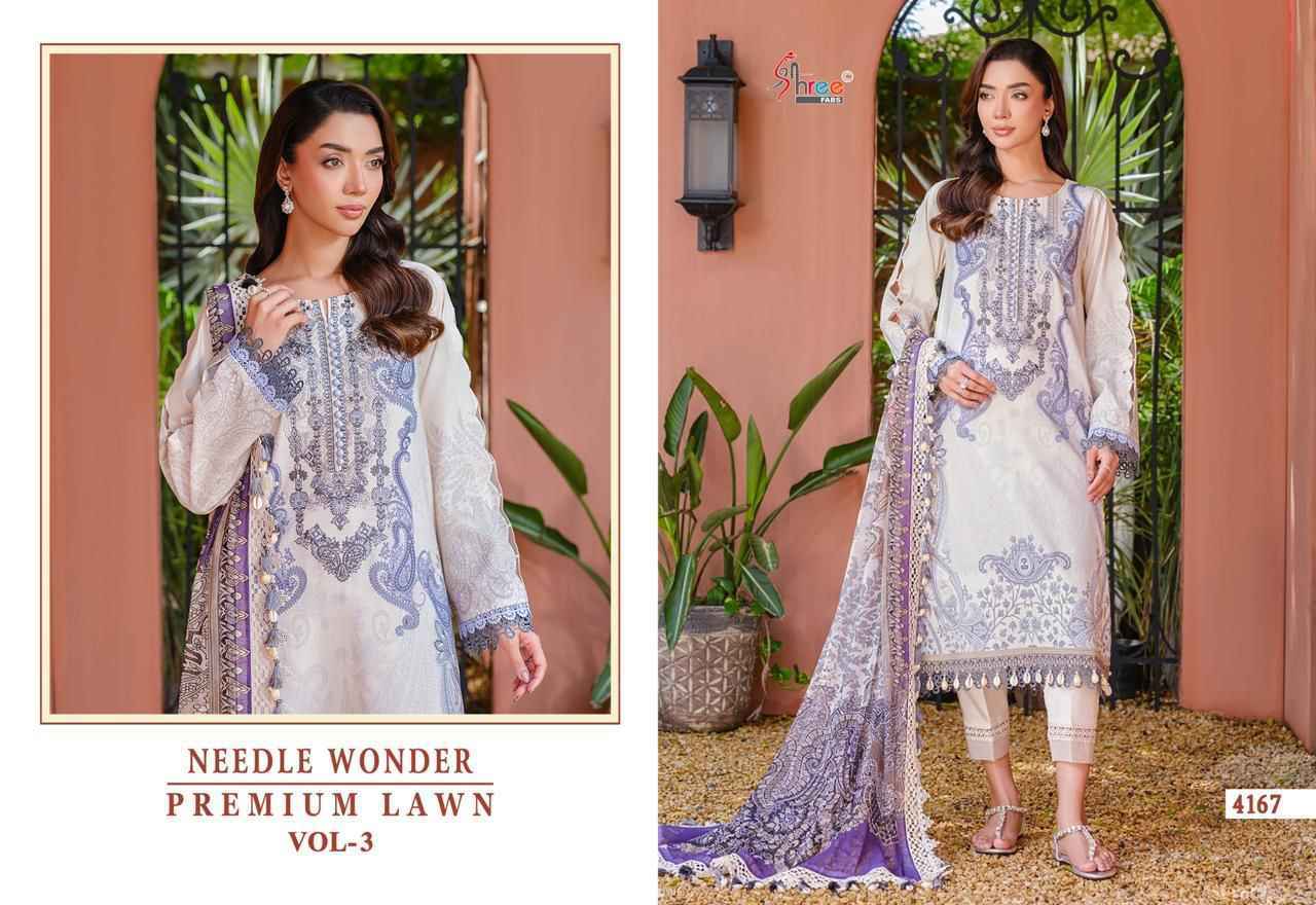 Shree Fabs Needle Wonder Premium Lawn Vol 3 Cotton Dress Material Wholesale Price ( 8 pcs Catalogue )