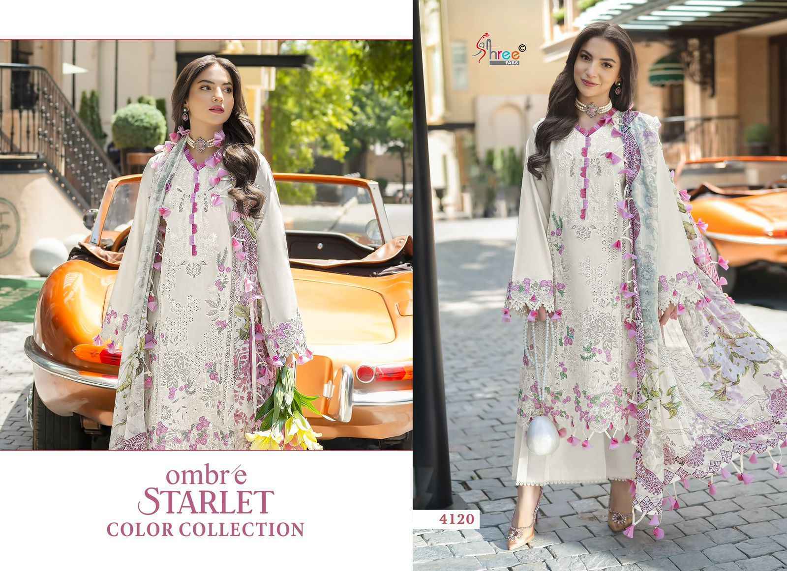 Shree Fabs Ombre Starlet Color Cotton Dress Material Wholesale Price ( 4 pcs Catalogue )