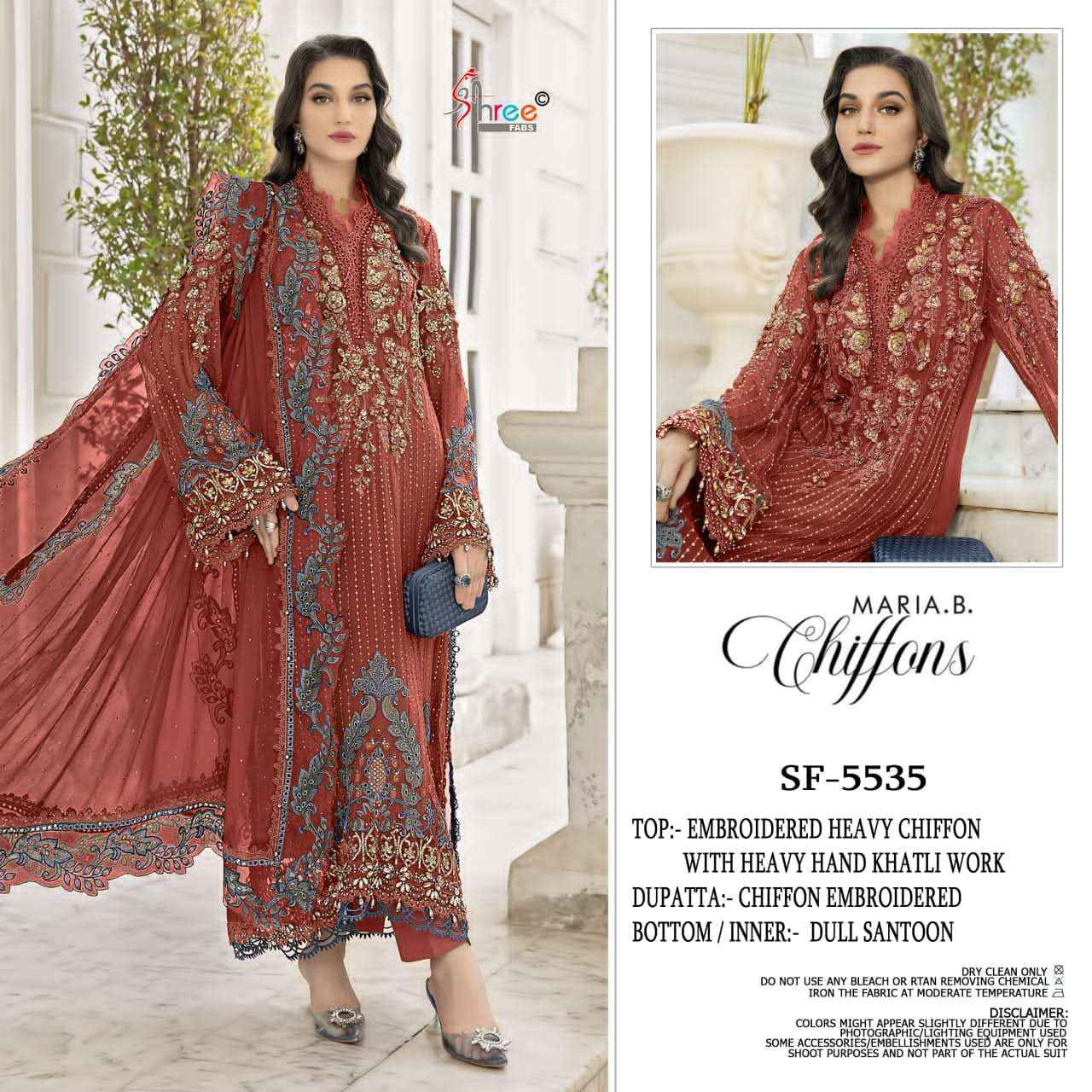 Shree Fabs Sf 5535 Colors Designer Chiffon Suit Pakistani Salwar Kameez Wholesale Rate ( 4 Pcs Catalog )