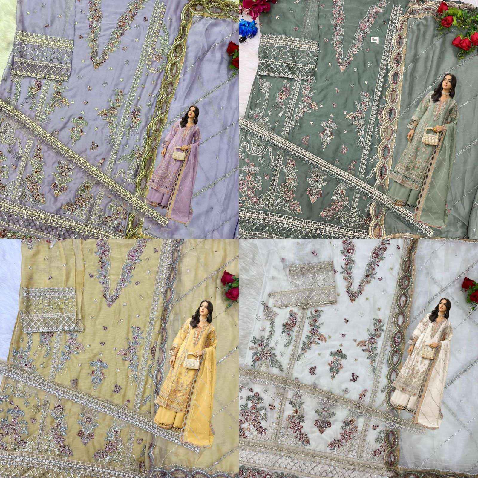 Shree Fabs Sf 5542 Colors Heavy Embroidered Chiffon Suit Pakistani Dress Wholesale Rate ( 4 Pcs Catalog )