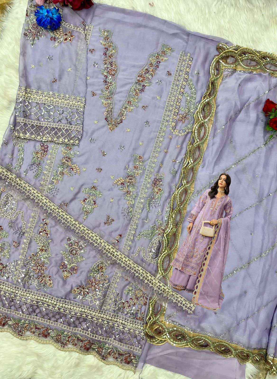 Shree Fabs Sf 5542 Colors Heavy Embroidered Chiffon Suit Pakistani Dress Wholesale Rate ( 4 Pcs Catalog )