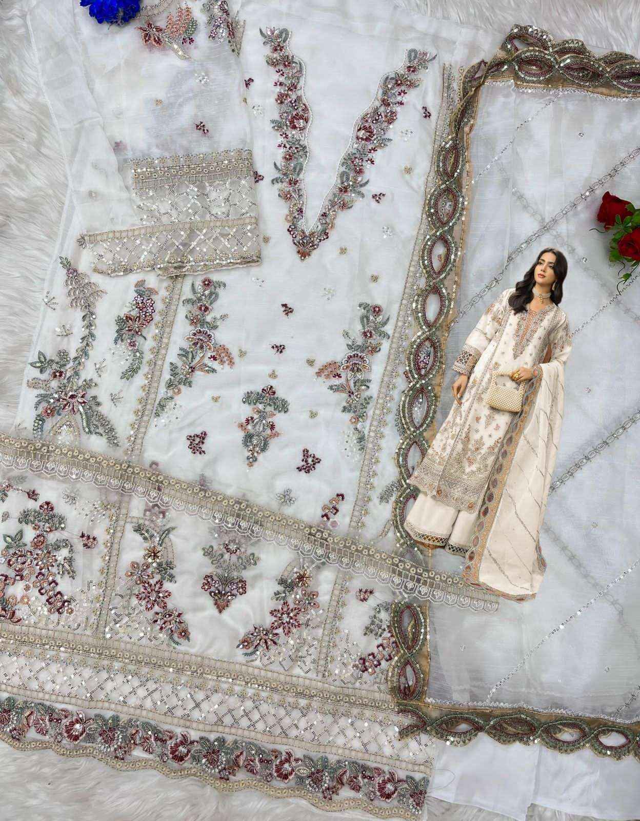 Shree Fabs Sf 5542 Colors Heavy Embroidered Chiffon Suit Pakistani Dress Wholesale Rate ( 4 Pcs Catalog )