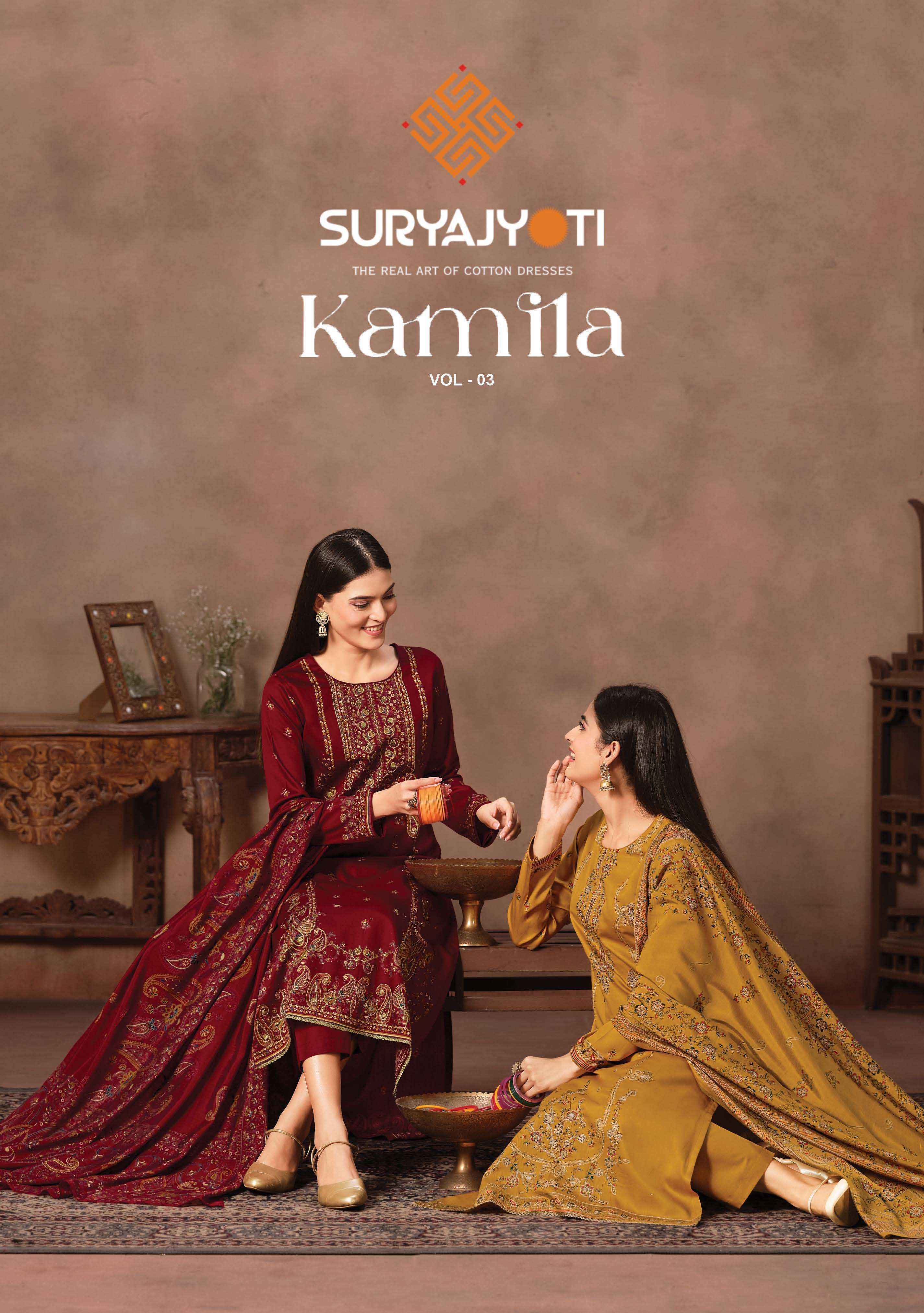 Suryajyoti Kamila Vol 3 Jam Satin Salwar Kameez Wholesale Rate ( 6 Pcs Catalog )