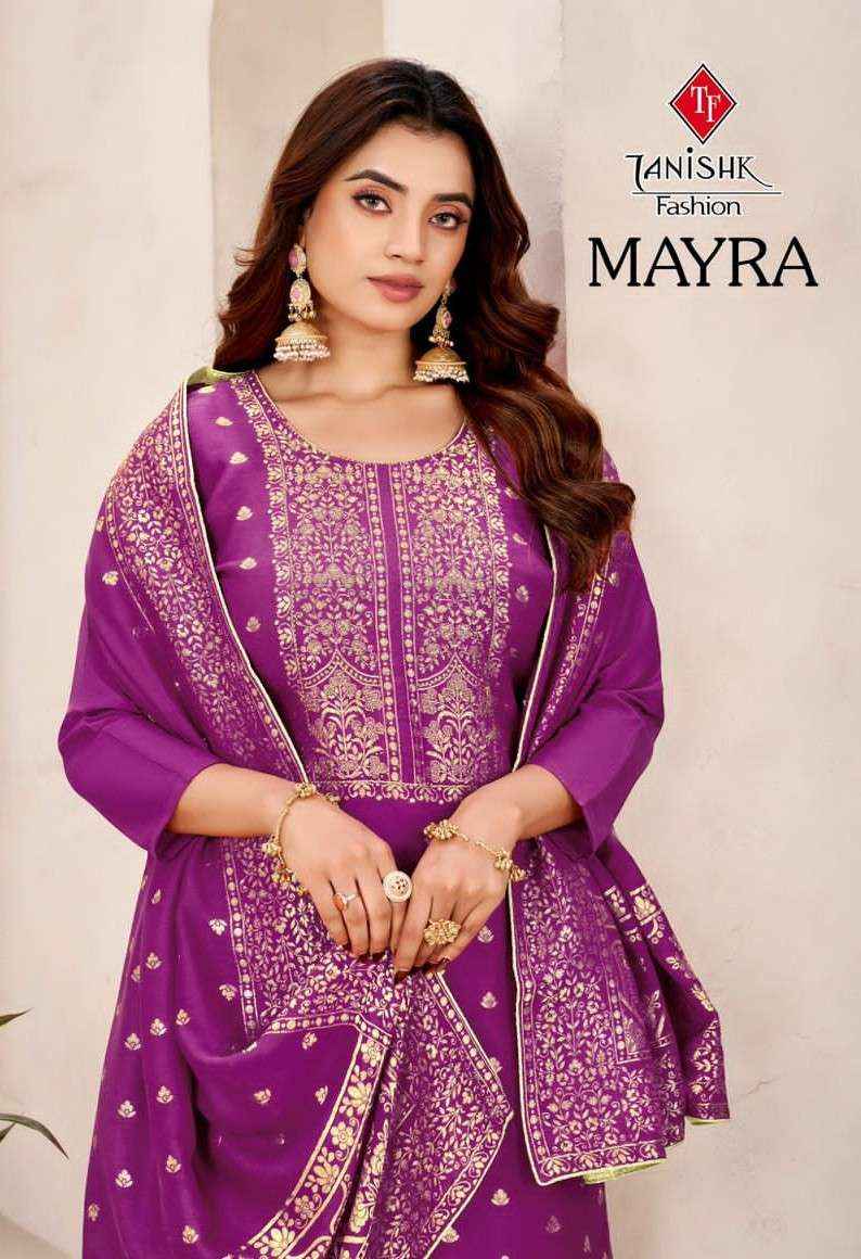 Tanishk Fashion Mayra Pure Muslin Jacquard Dress Material Wholesale Price ( 4 Pcs Catalogue )