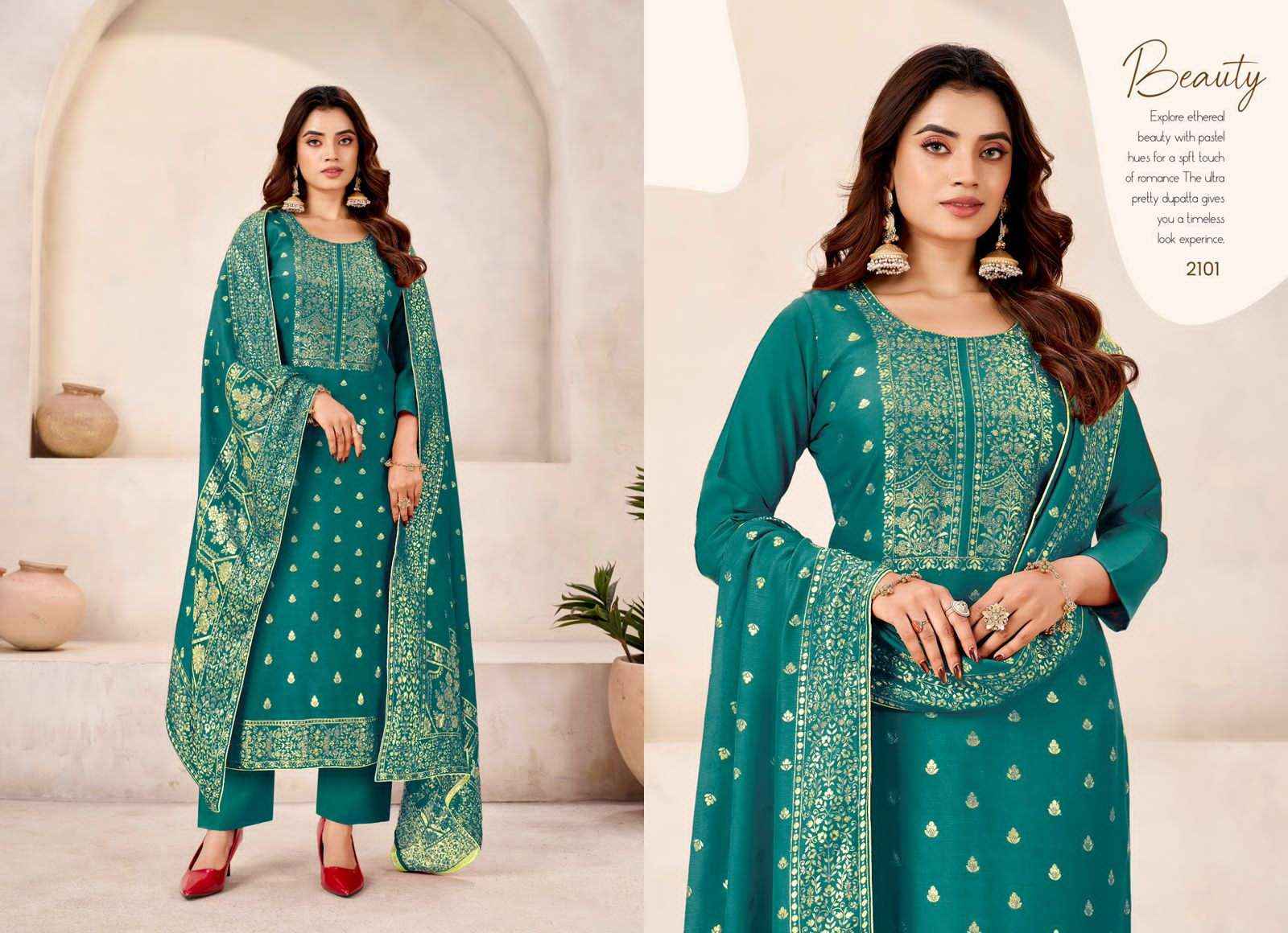 Tanishk Fashion Mayra Pure Muslin Jacquard Dress Material Wholesale Price ( 4 Pcs Catalogue )