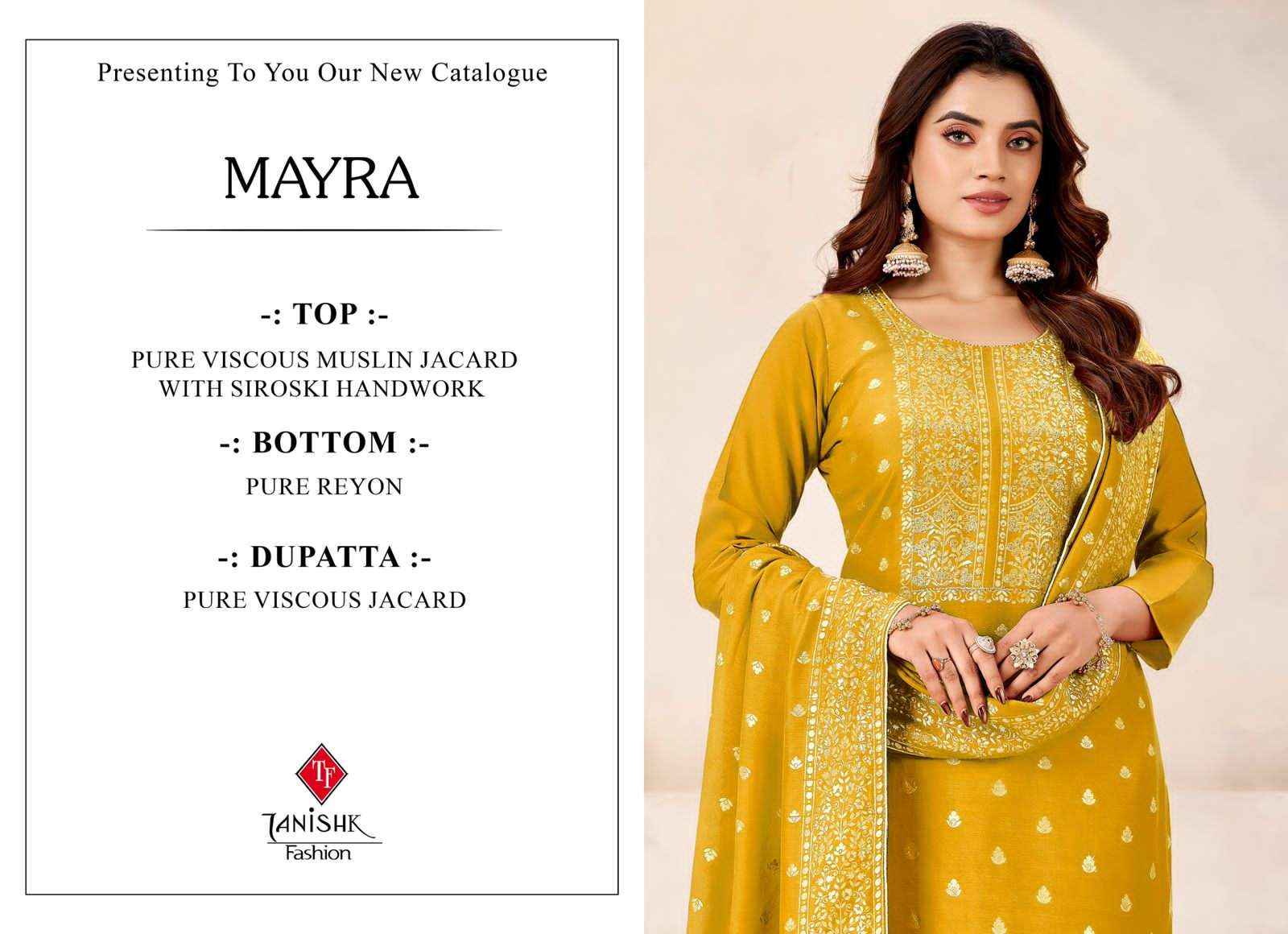 Tanishk Fashion Mayra Pure Muslin Jacquard Dress Material Wholesale Price ( 4 Pcs Catalogue )