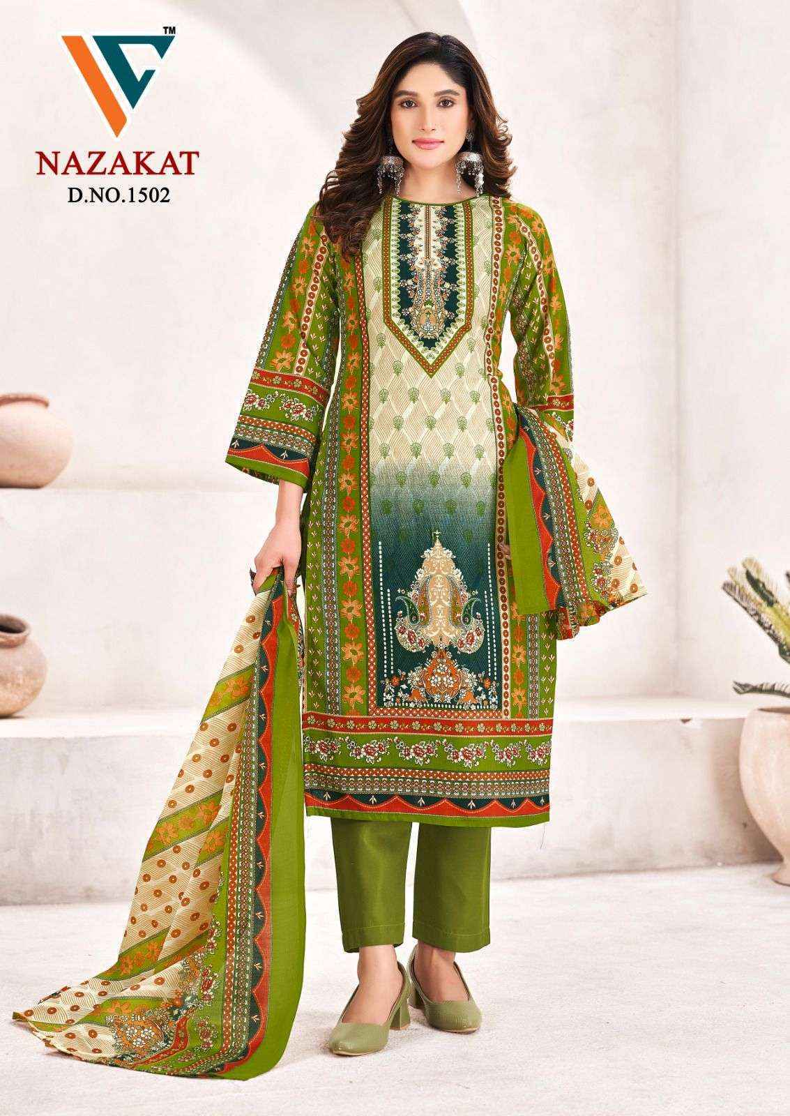 Vandana Creation Nazakat Vol 15 Cotton Salwar Kameez Wholesale Rate ( 8 Pcs Catalog )