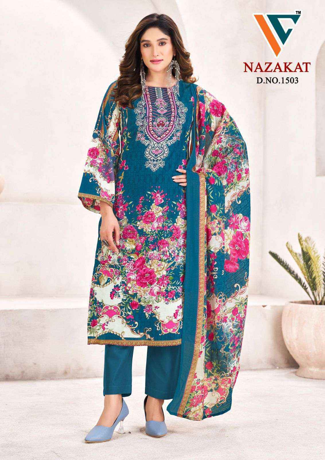 Vandana Creation Nazakat Vol 15 Cotton Salwar Kameez Wholesale Rate ( 8 Pcs Catalog )