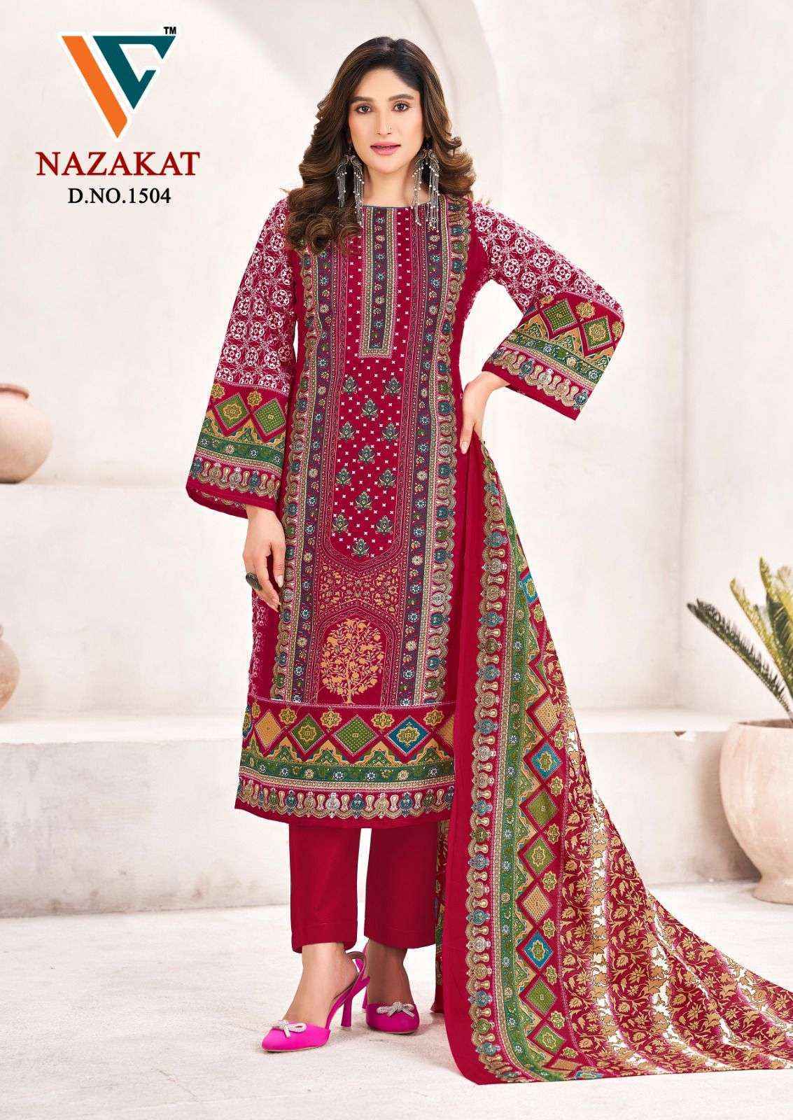 Vandana Creation Nazakat Vol 15 Cotton Salwar Kameez Wholesale Rate ( 8 Pcs Catalog )