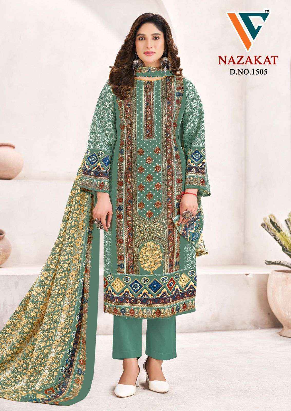 Vandana Creation Nazakat Vol 15 Cotton Salwar Kameez Wholesale Rate ( 8 Pcs Catalog )