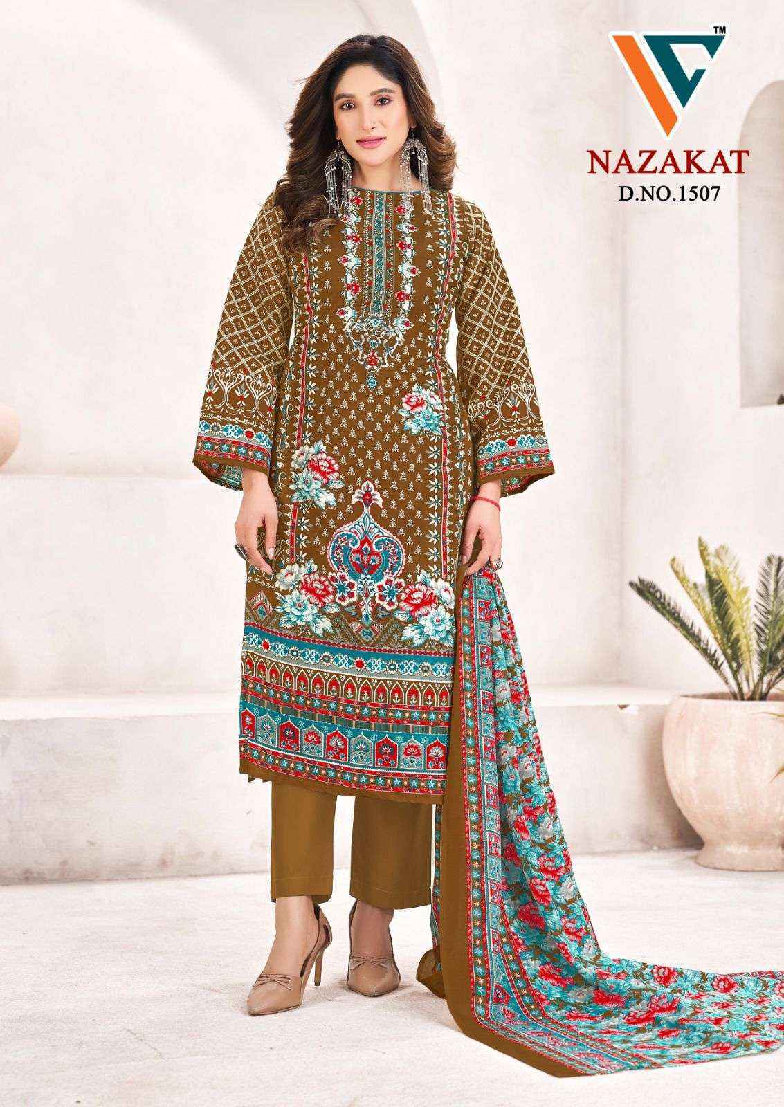 Vandana Creation Nazakat Vol 15 Cotton Salwar Kameez Wholesale Rate ( 8 Pcs Catalog )